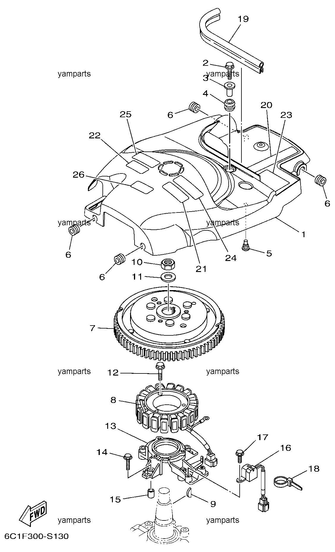 Маховик, статор