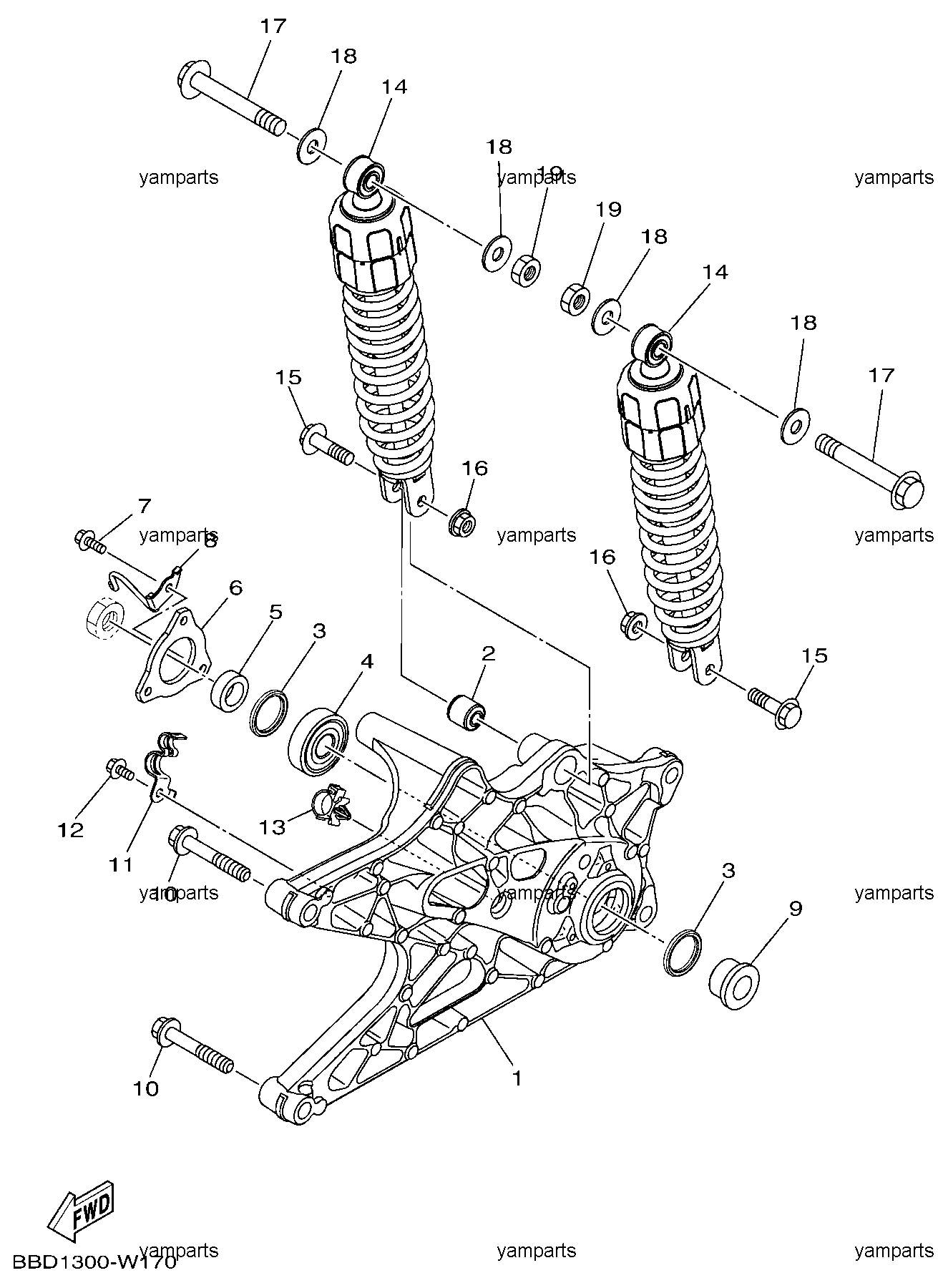 Подвеска задняя, амортизаторы