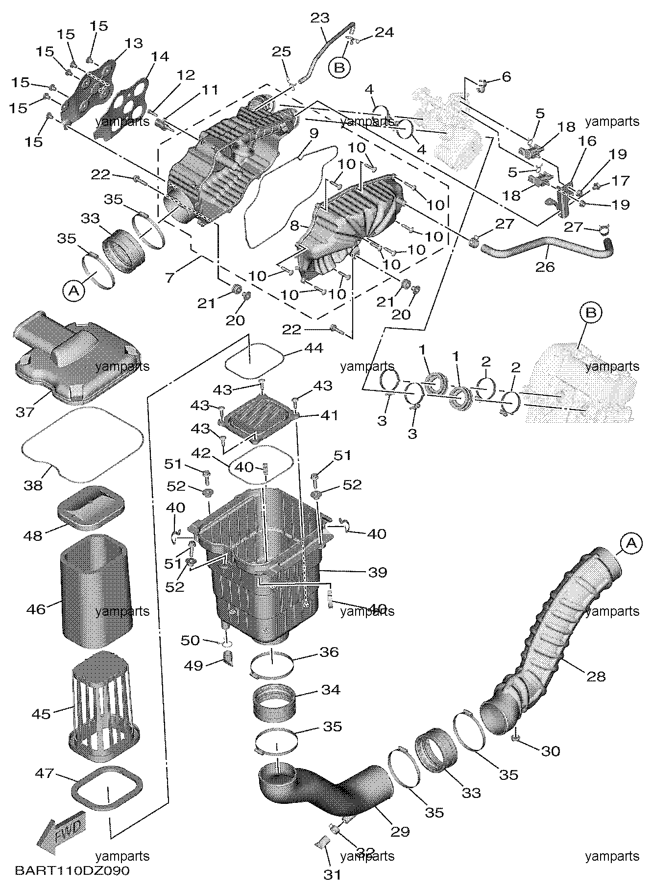 Детали впуска, фильтр воздушный