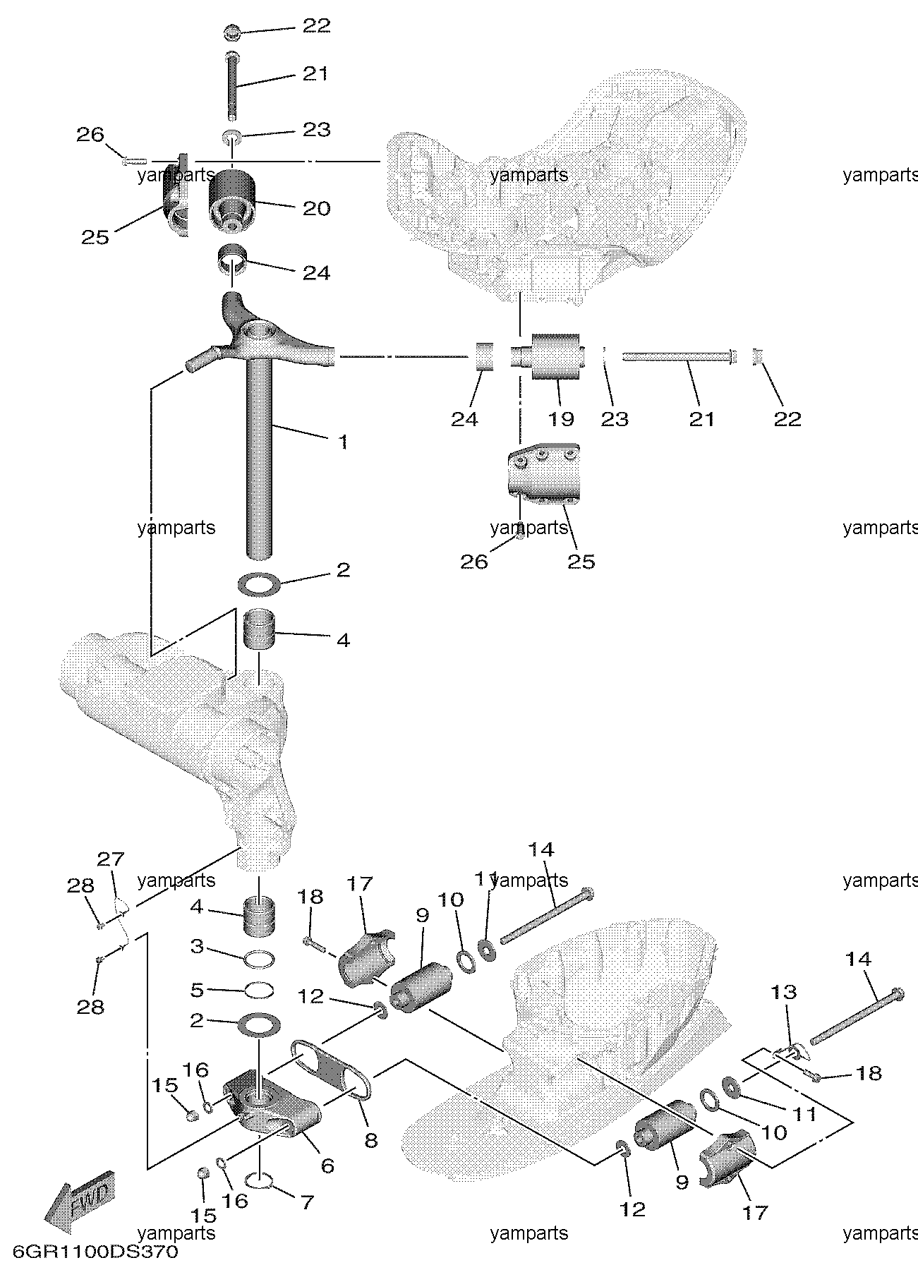 Подвеска двигателя (ось поворота)