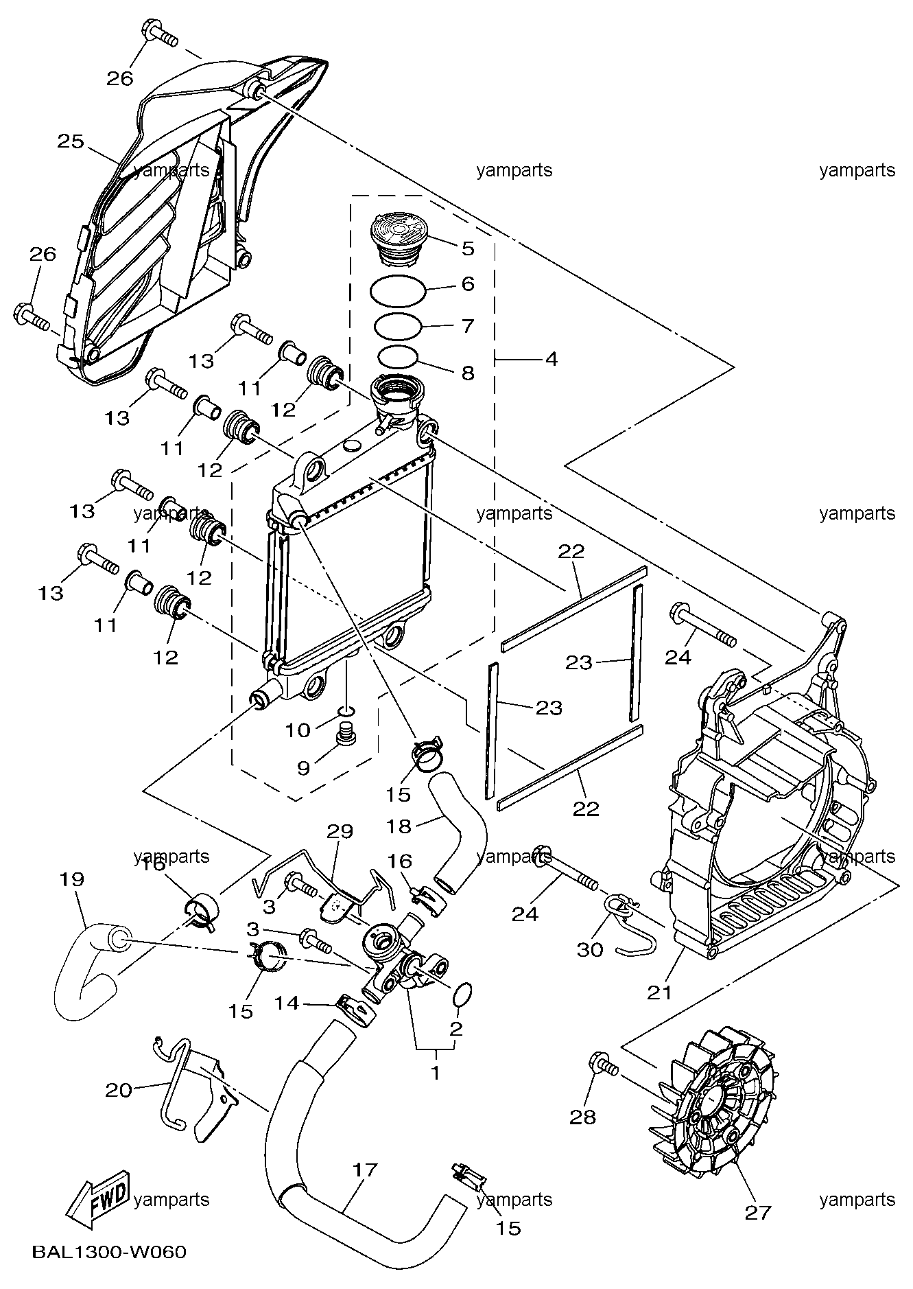 Радиатор, детали охлаждения