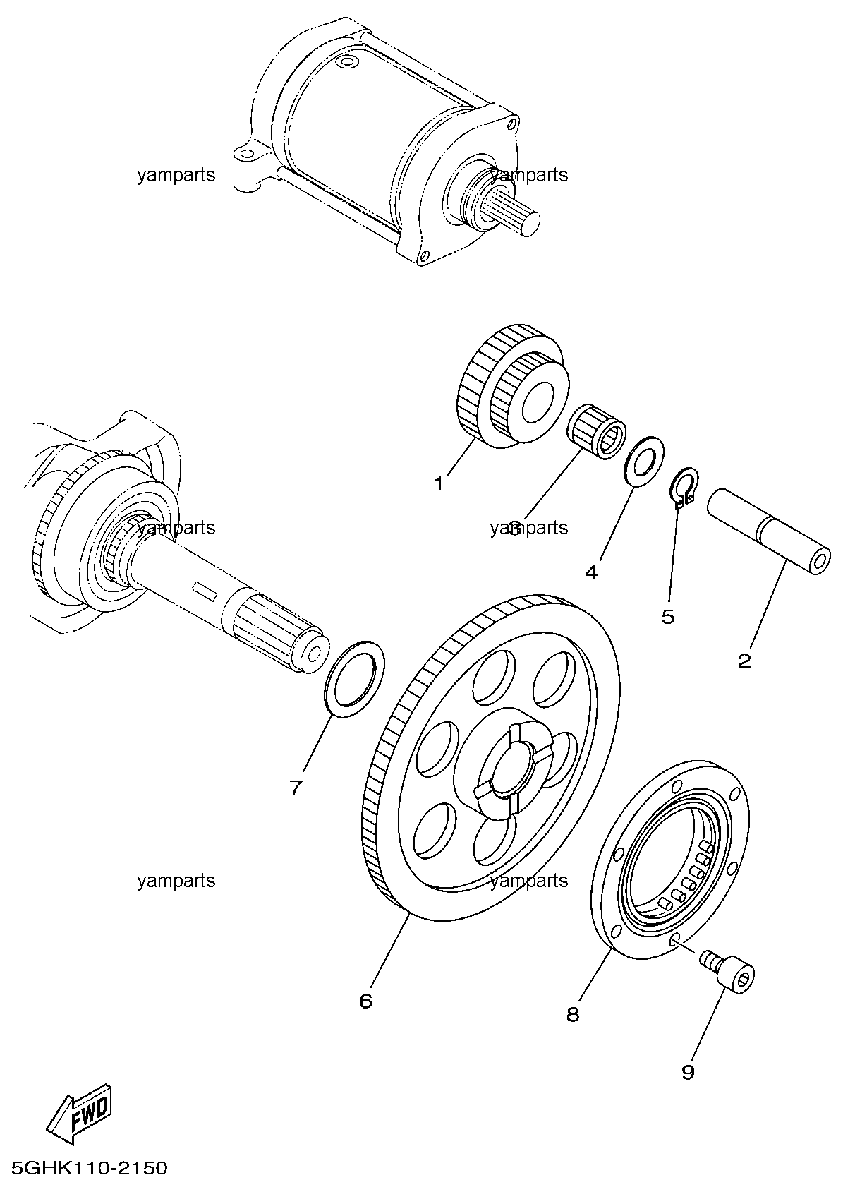 Обгонная муфта электрического стартера