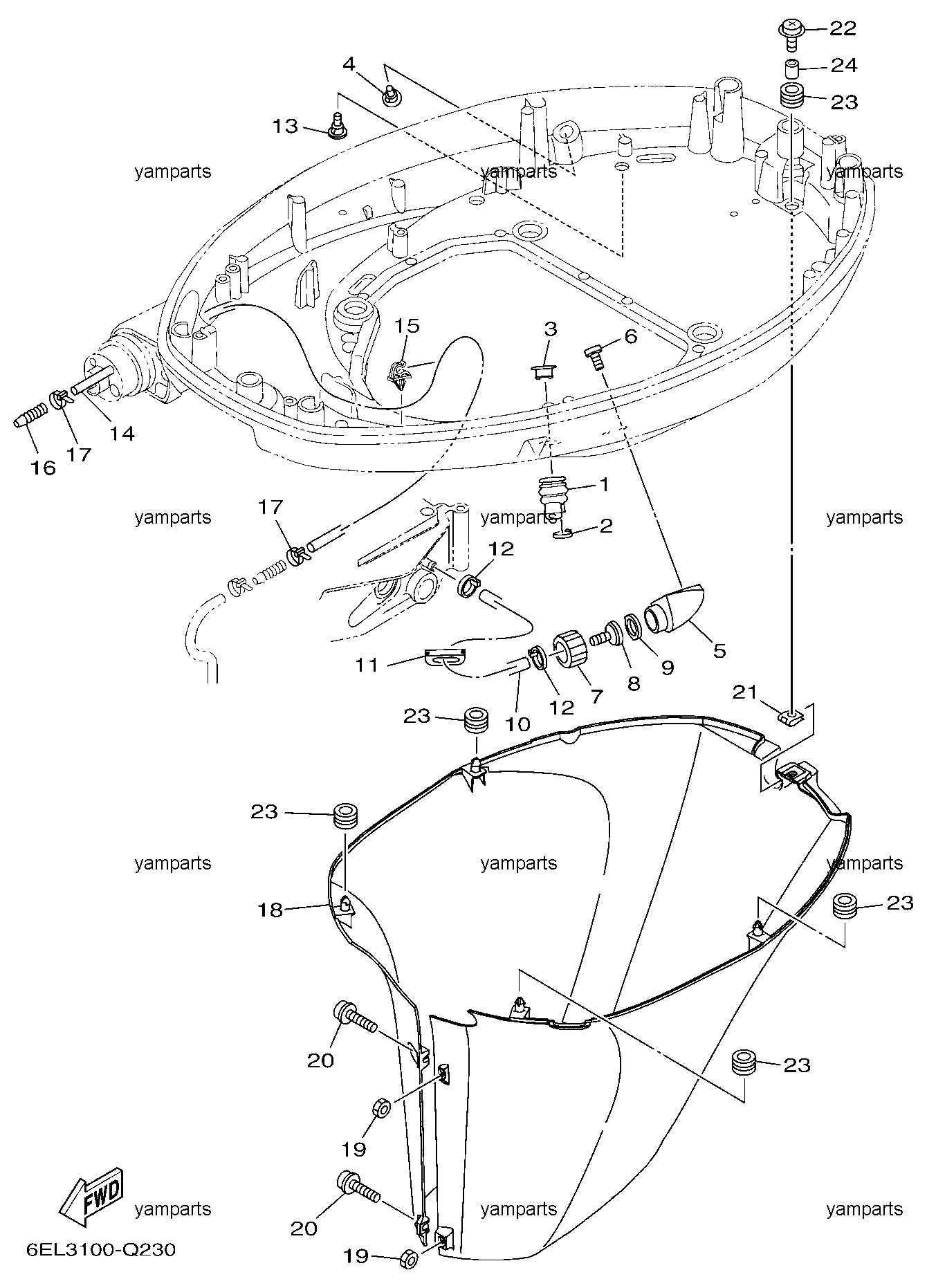 Поддон, схема 2, кожух дейдвуда