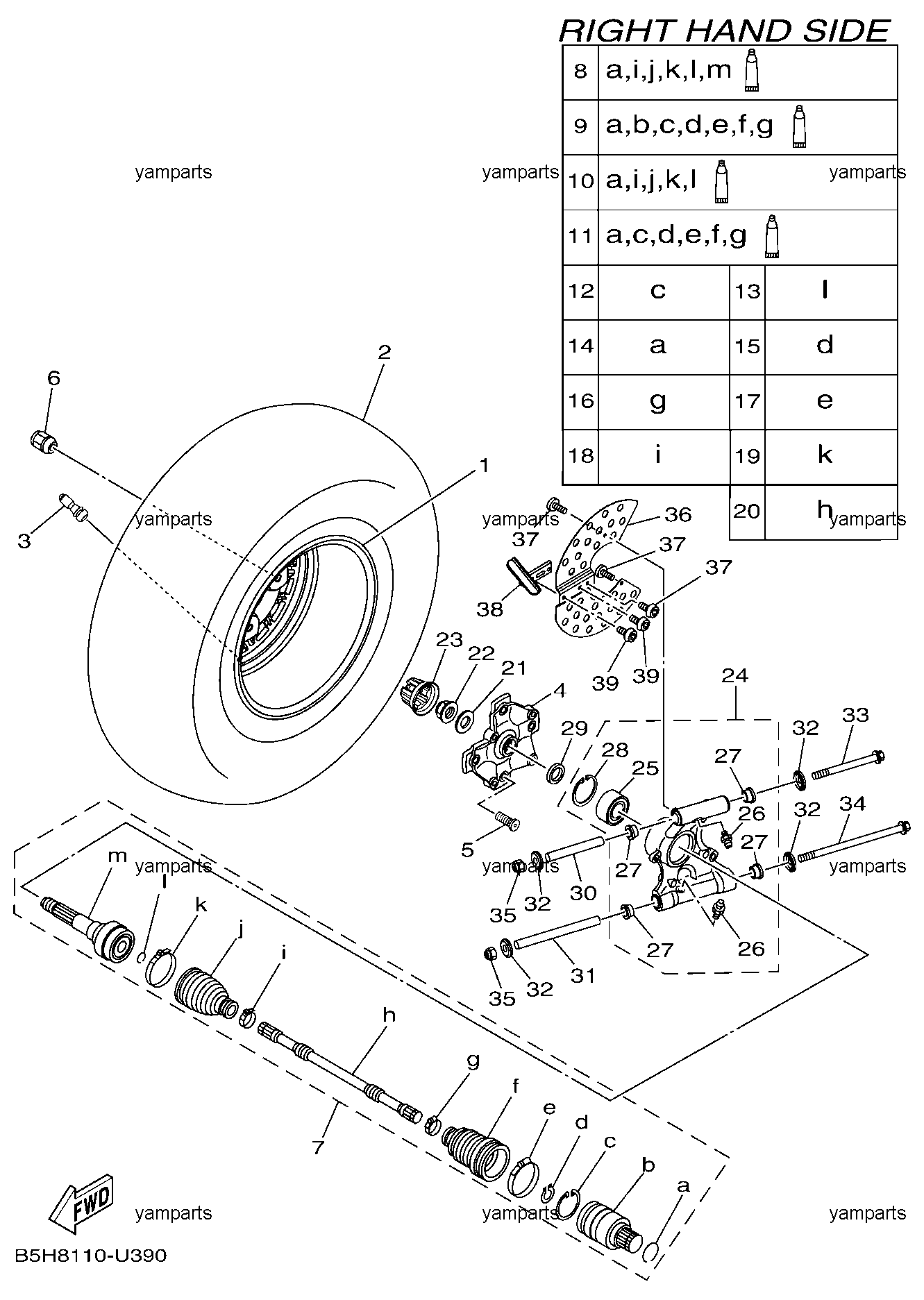 Колесо правое, привод (задние)
