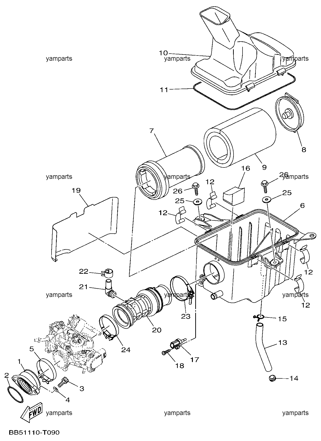 Детали впуска, фильтр воздушный