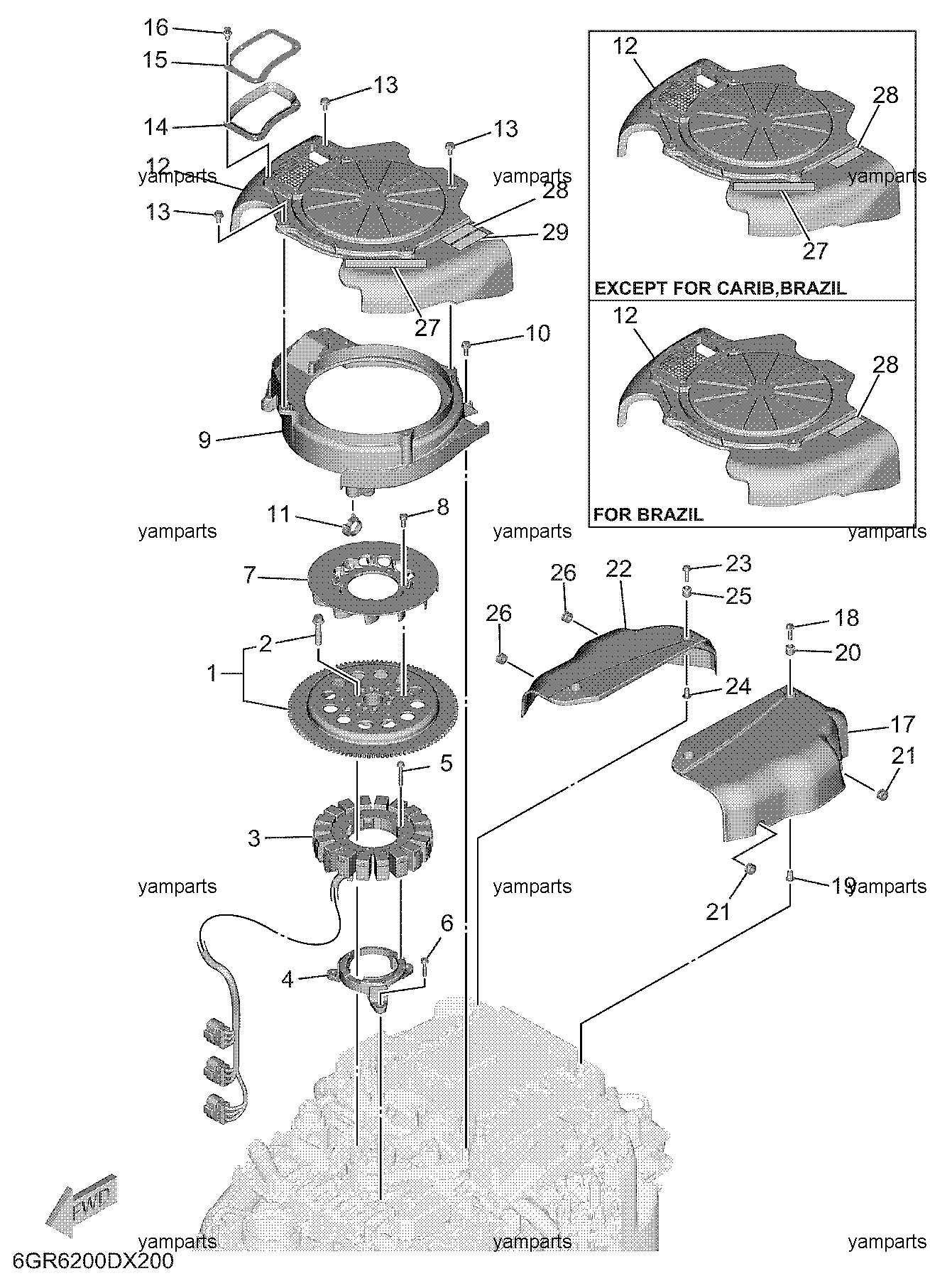 Маховик, статор