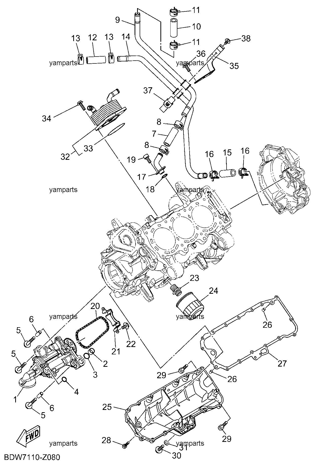 Насос масляный, охладитель, фильтр
