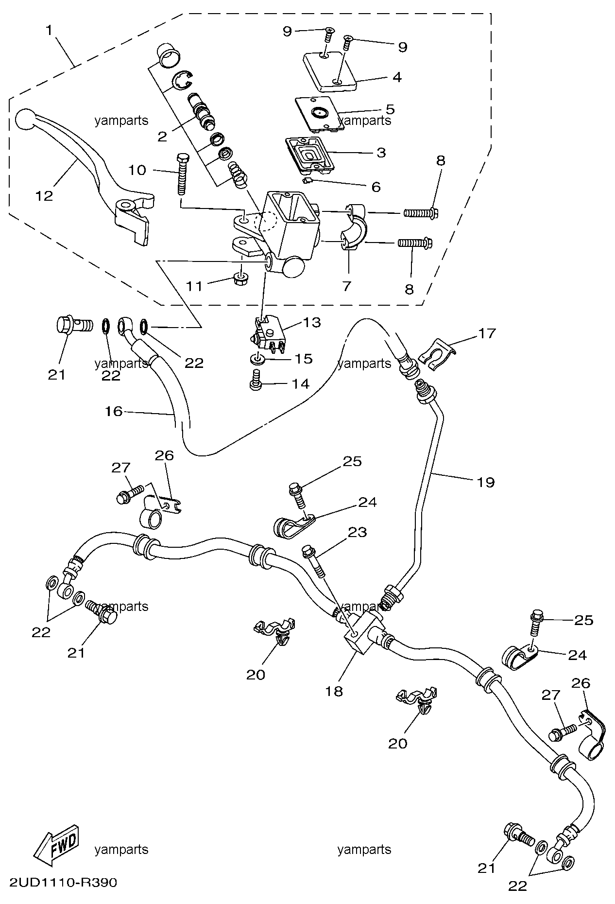 Детали передней тормозной системы