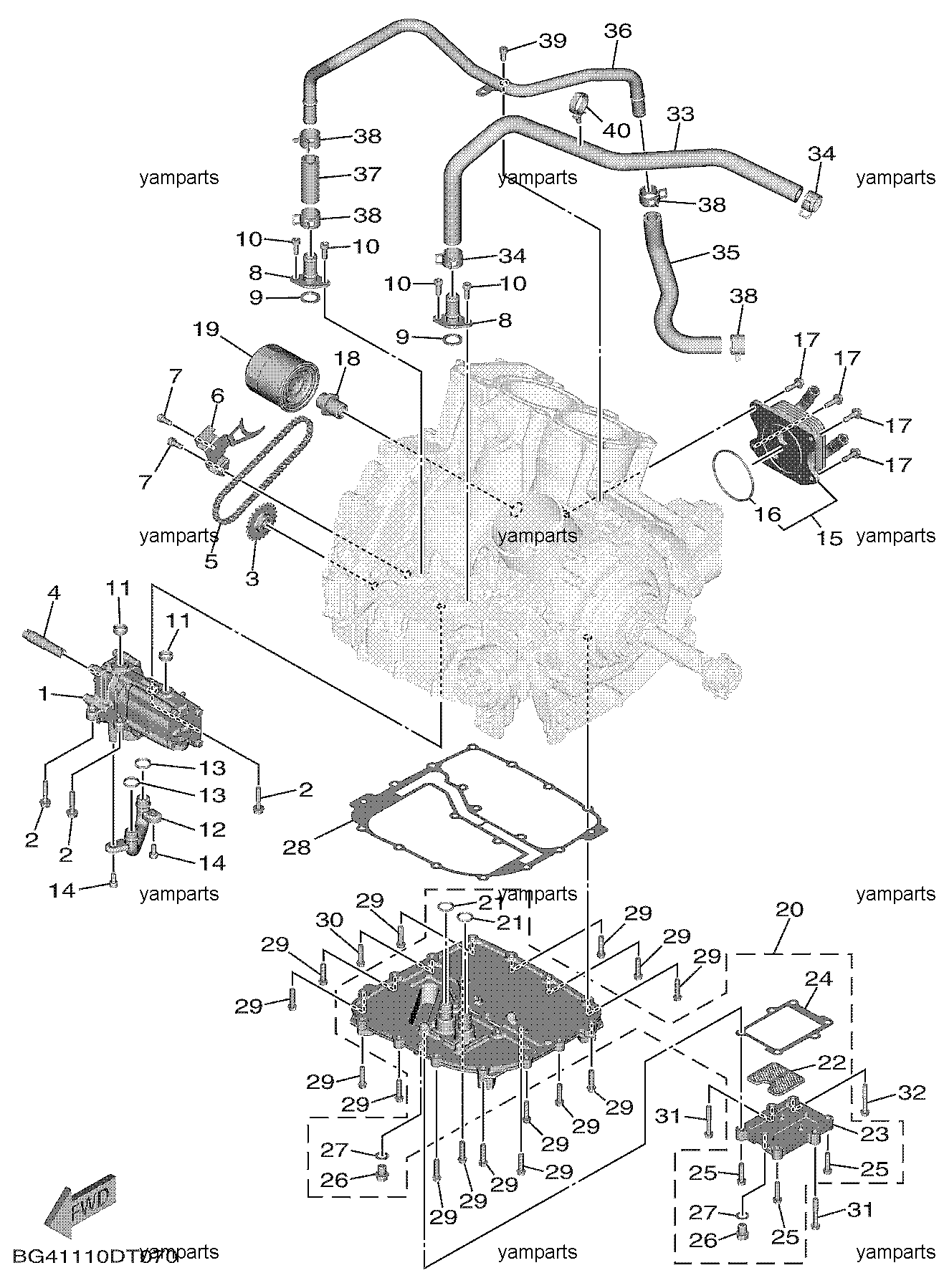Насос масляный, охладитель, фильтр
