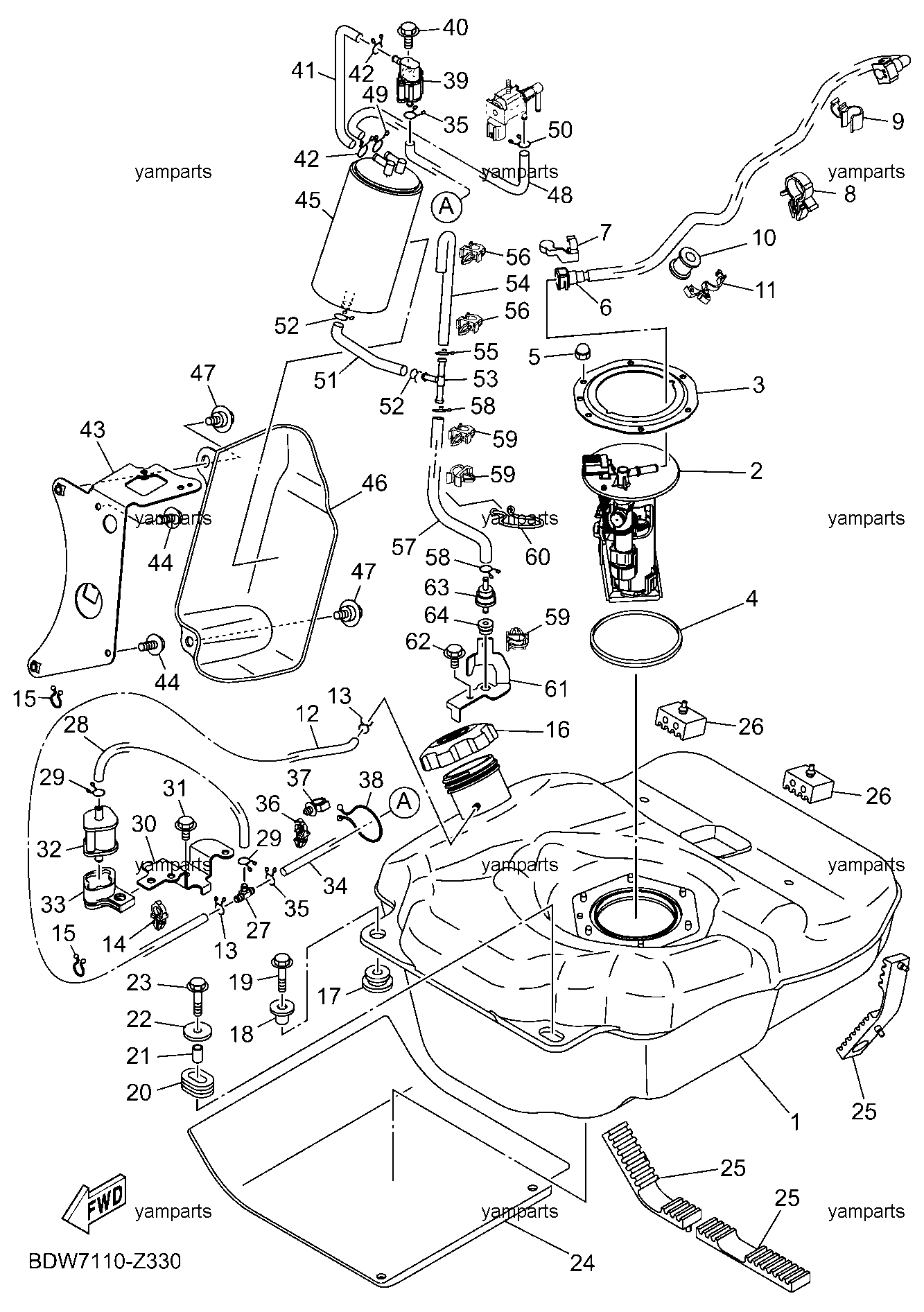 Бак топливный, насос