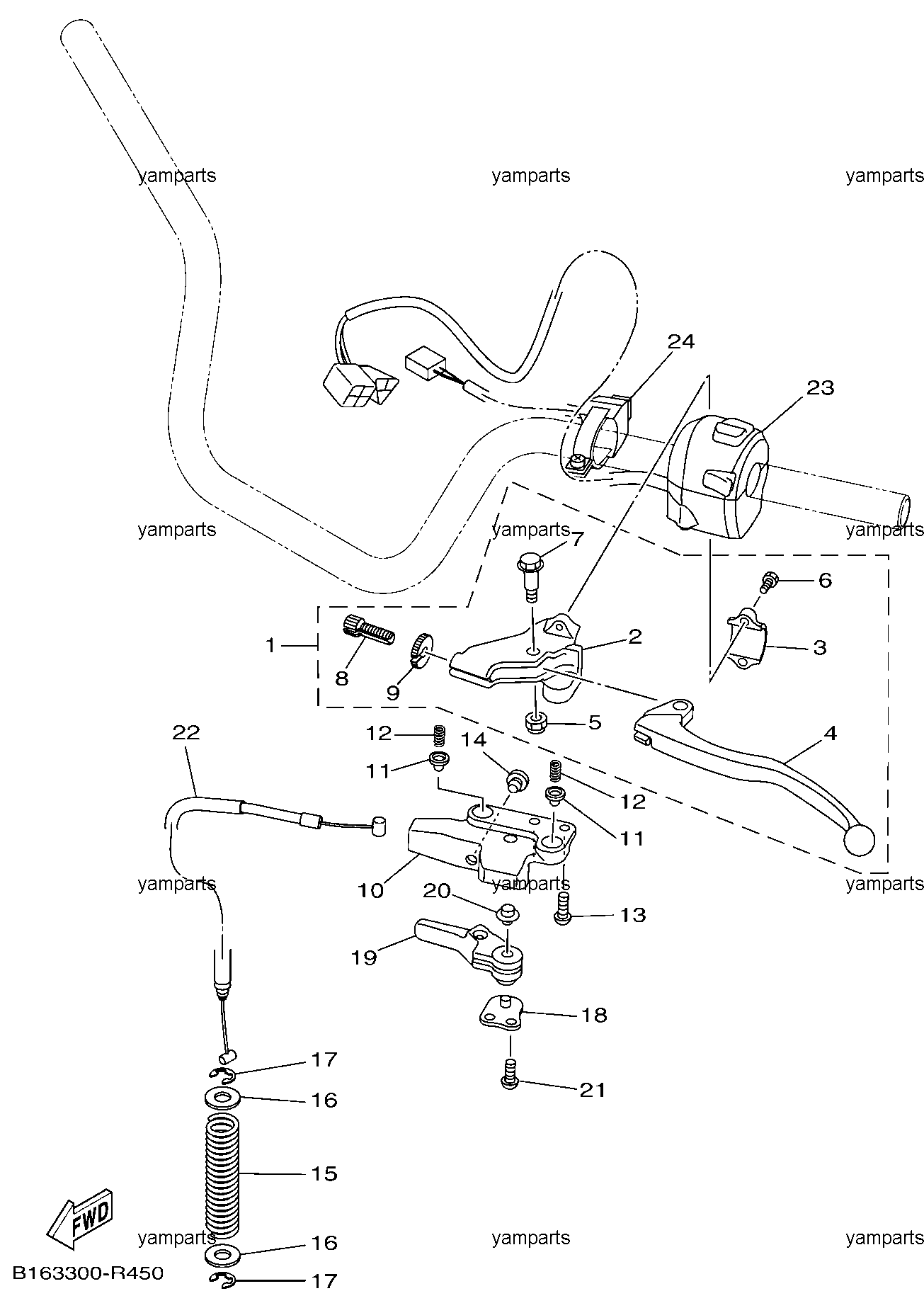 Левая рукоятка руля