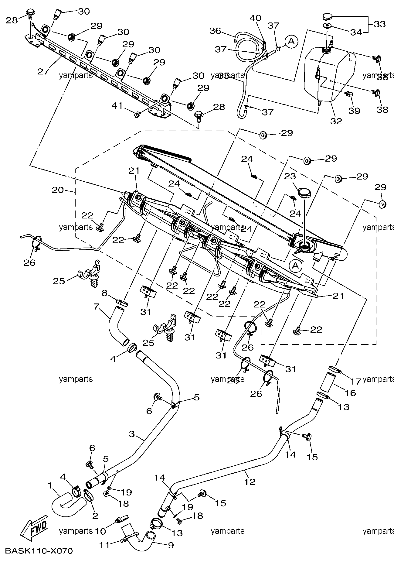 Радиатор, вентилятор, бачок расширительный