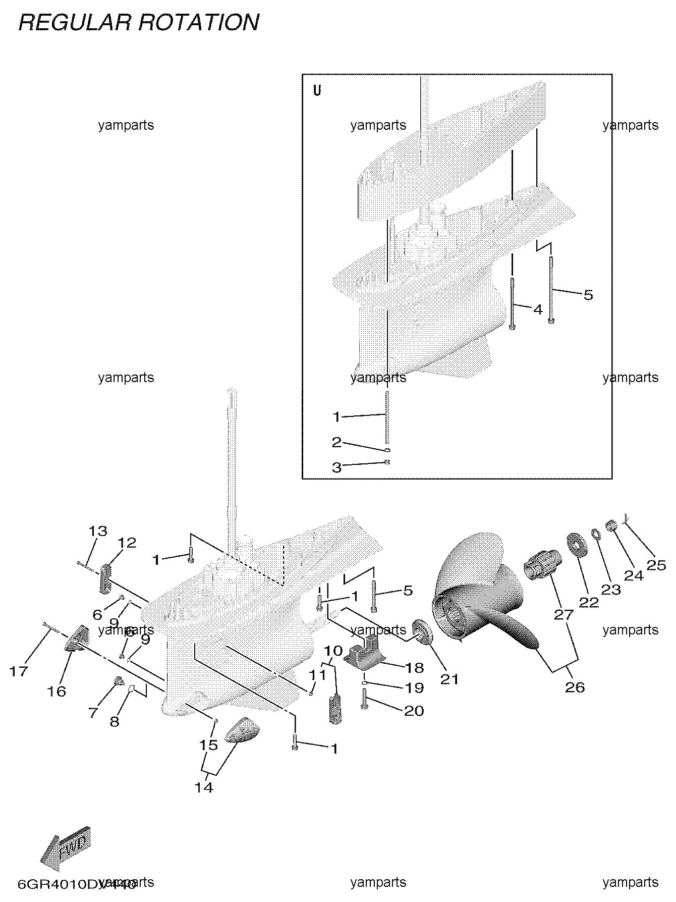 Редуктор, винт гребной