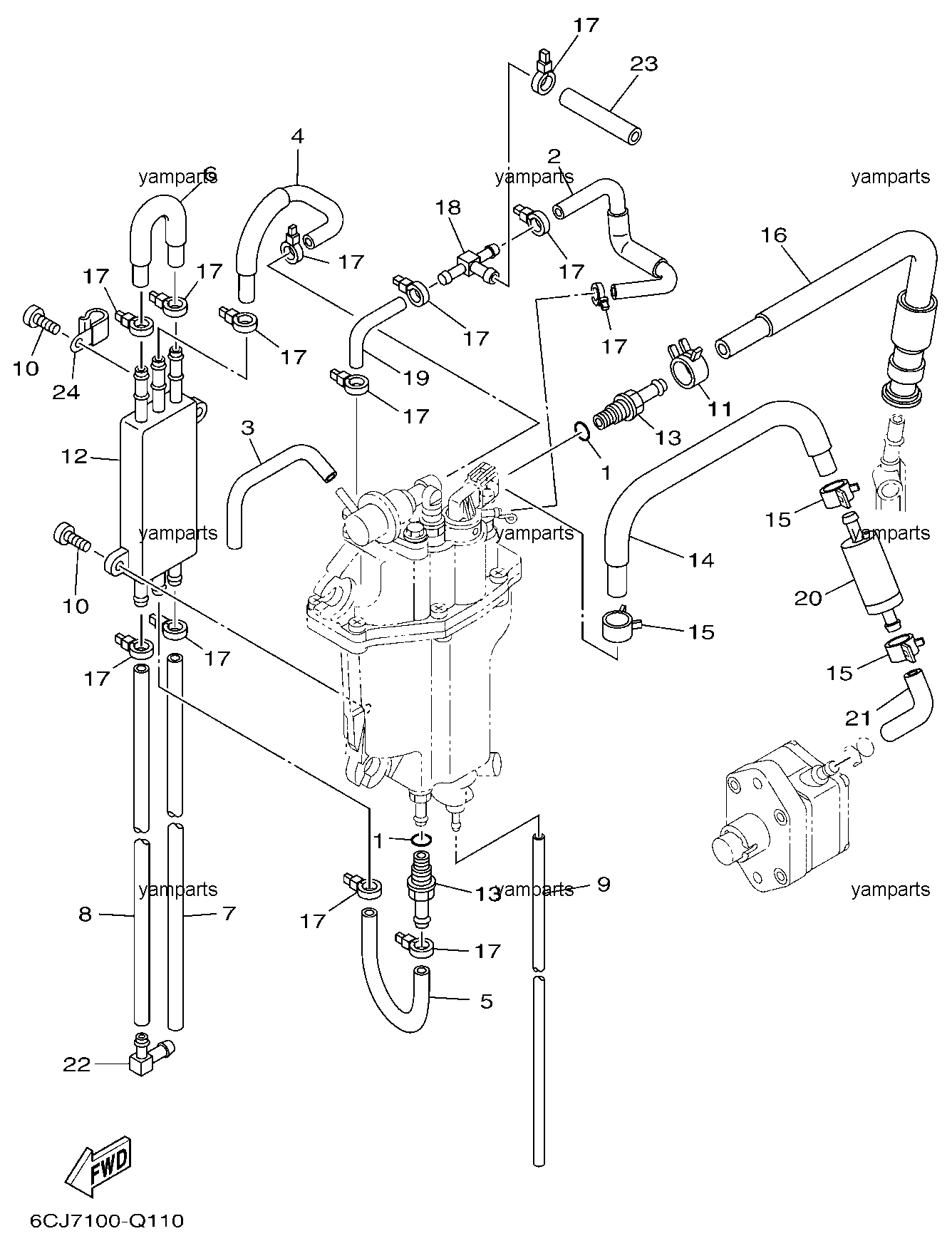 Детали топливного блока внешние