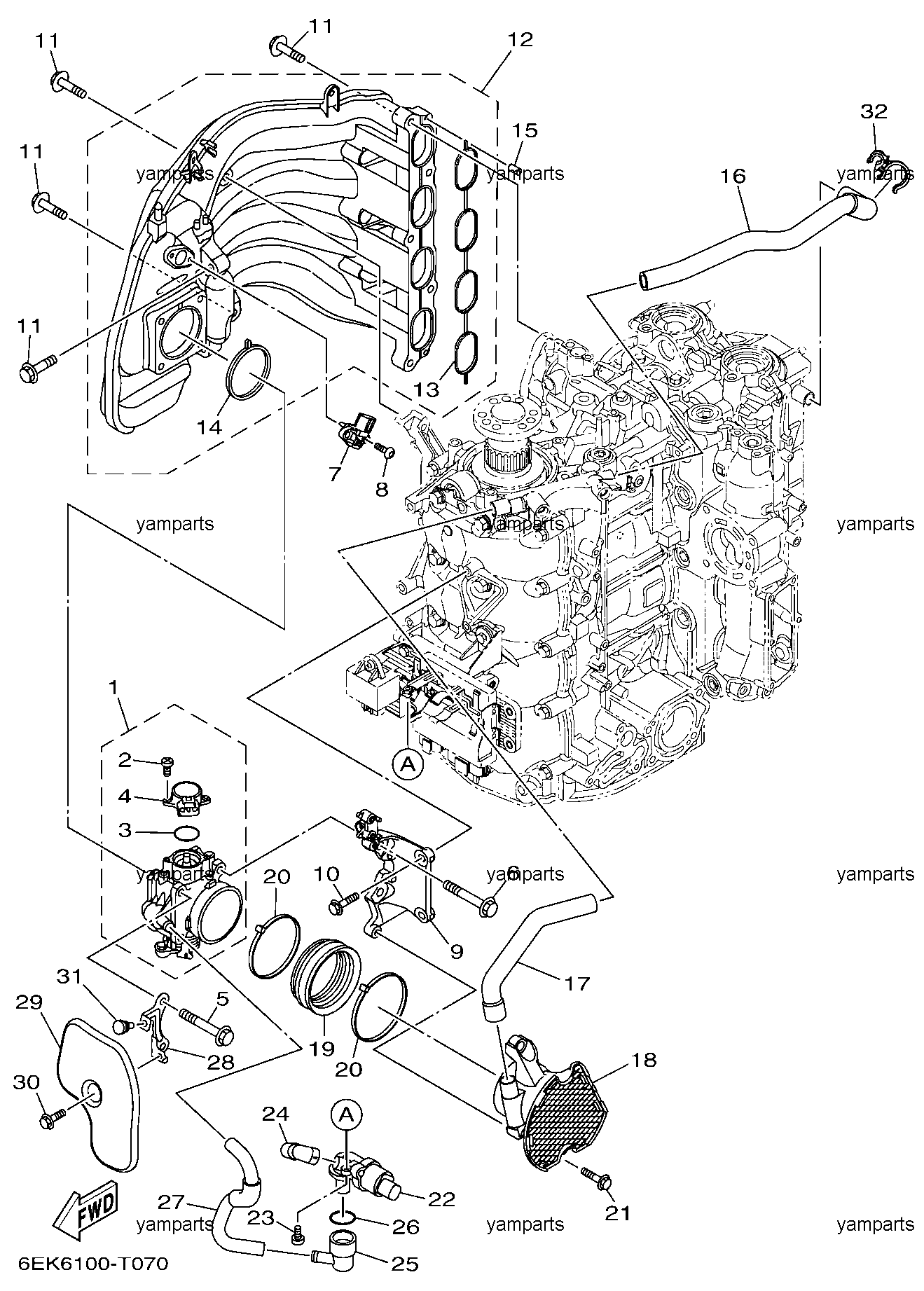 Заслонка впуска, коллектор