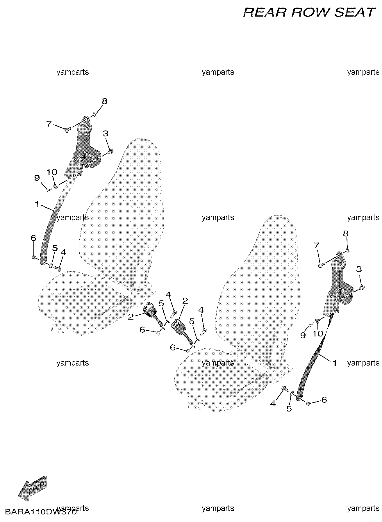 Ремни безопасности второго ряда