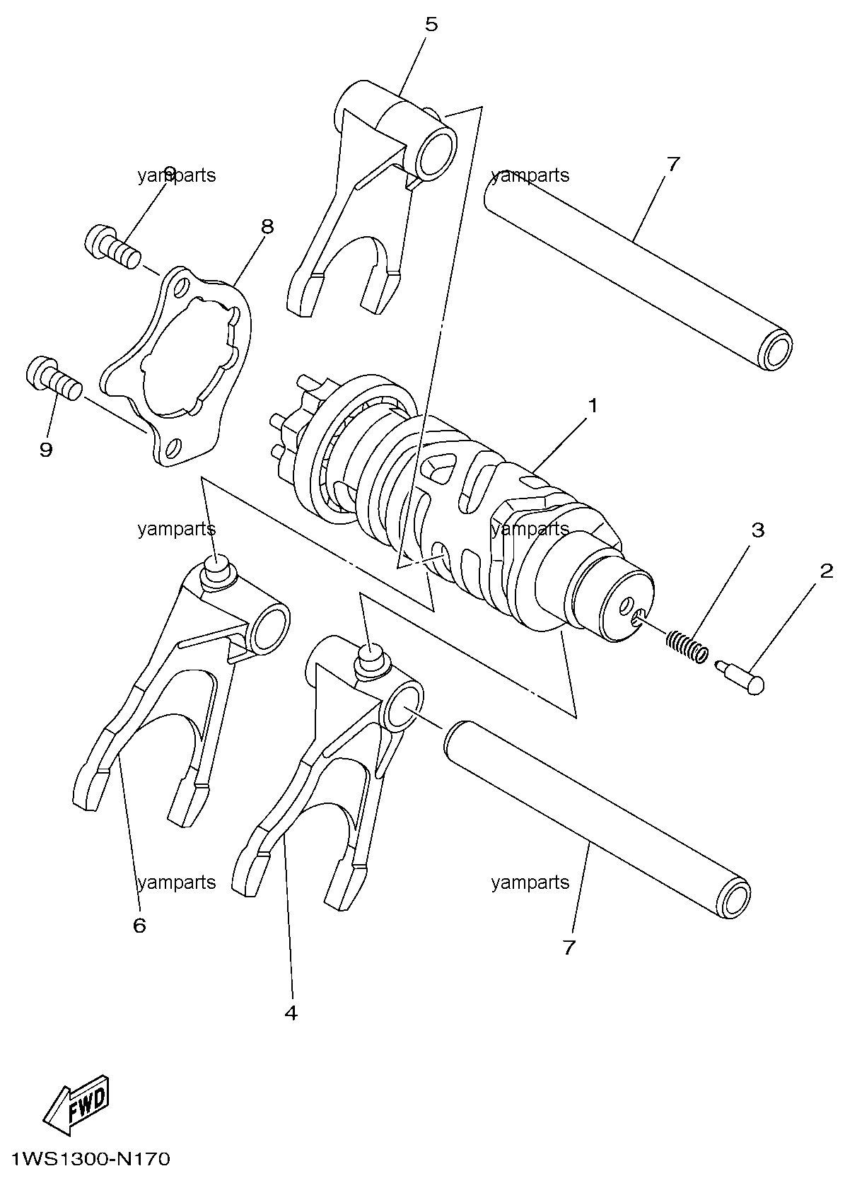 Вал переключения передач