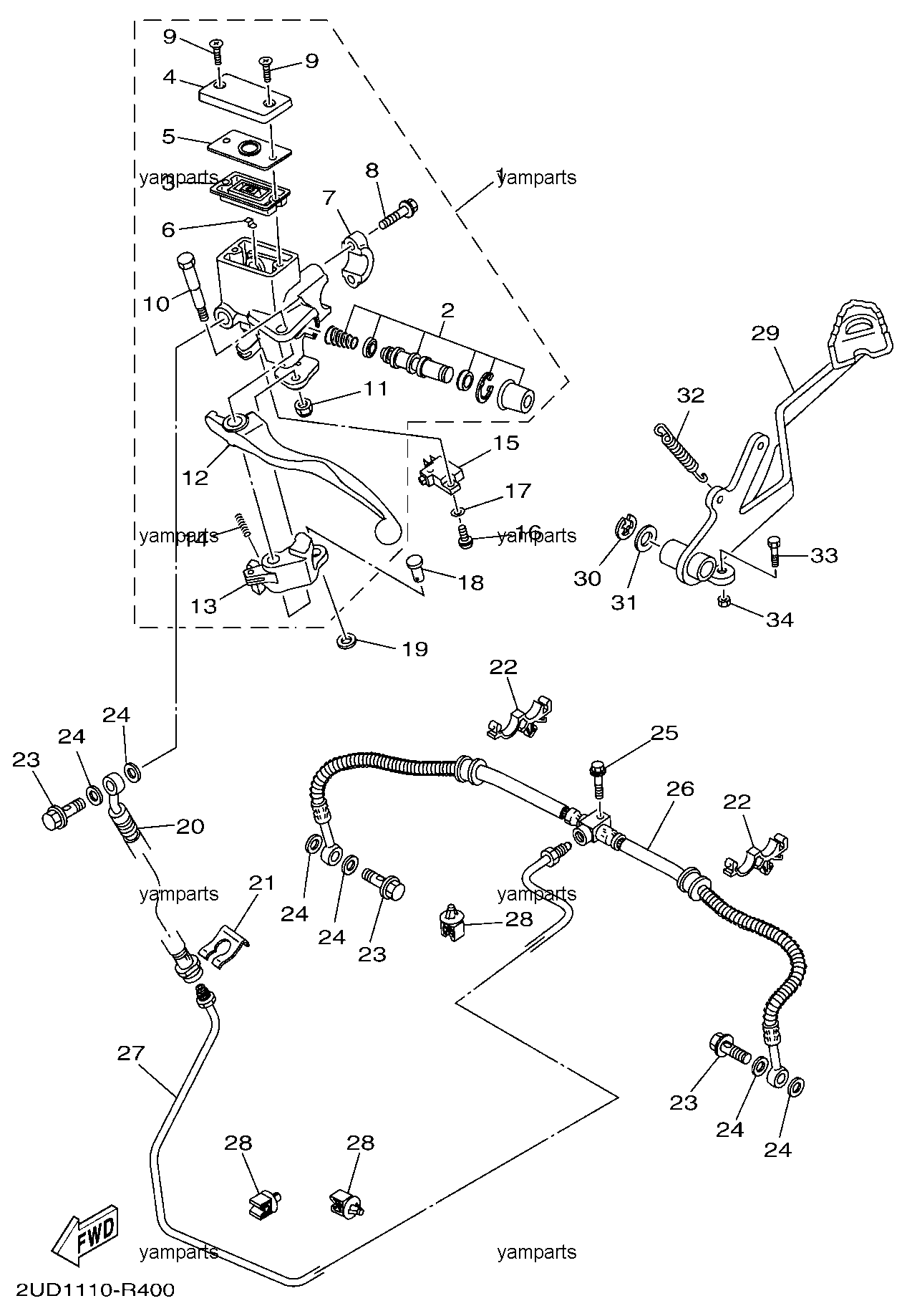 Детали задней тормозной системы