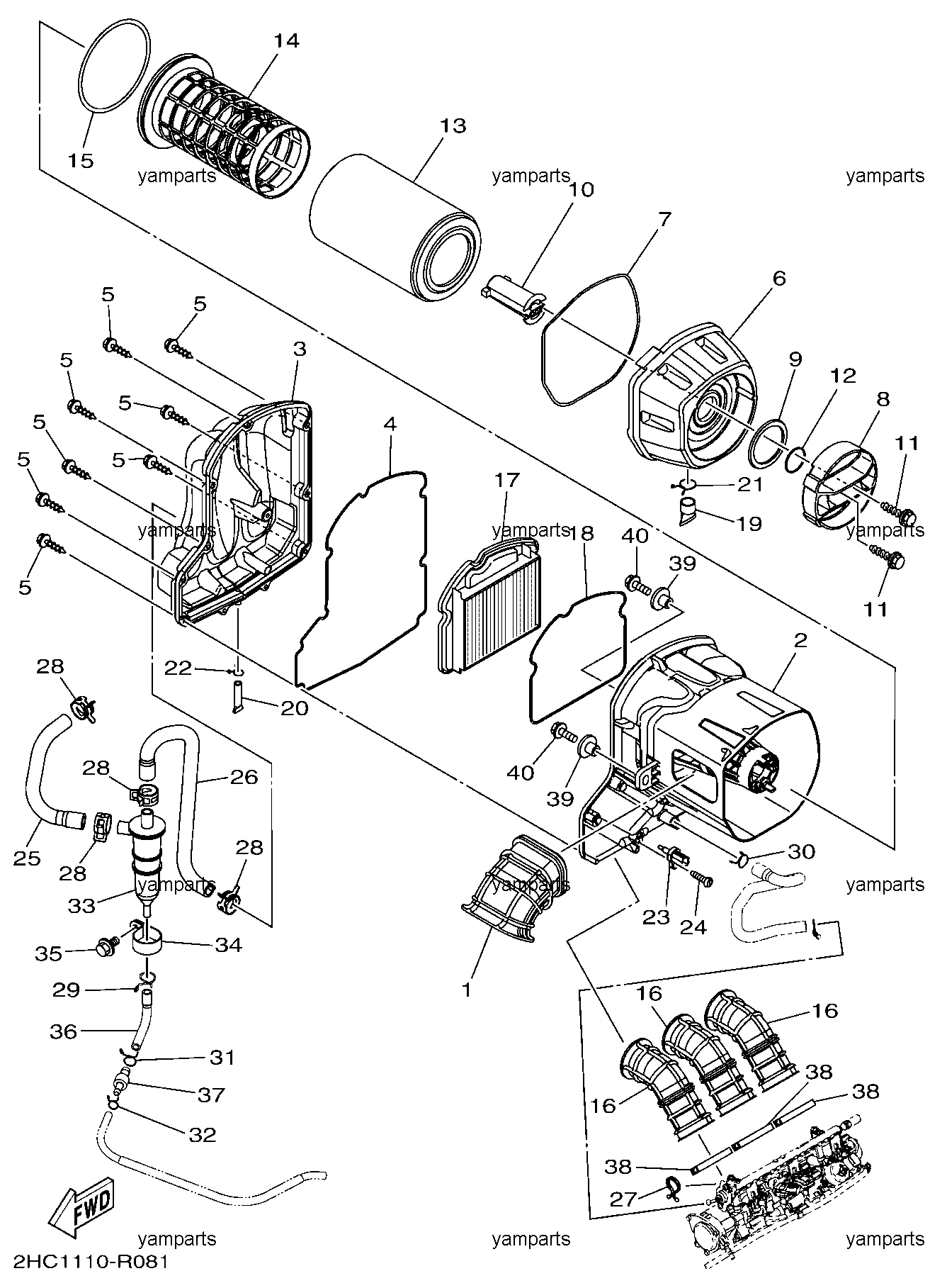 Детали впуска, фильтр воздушный