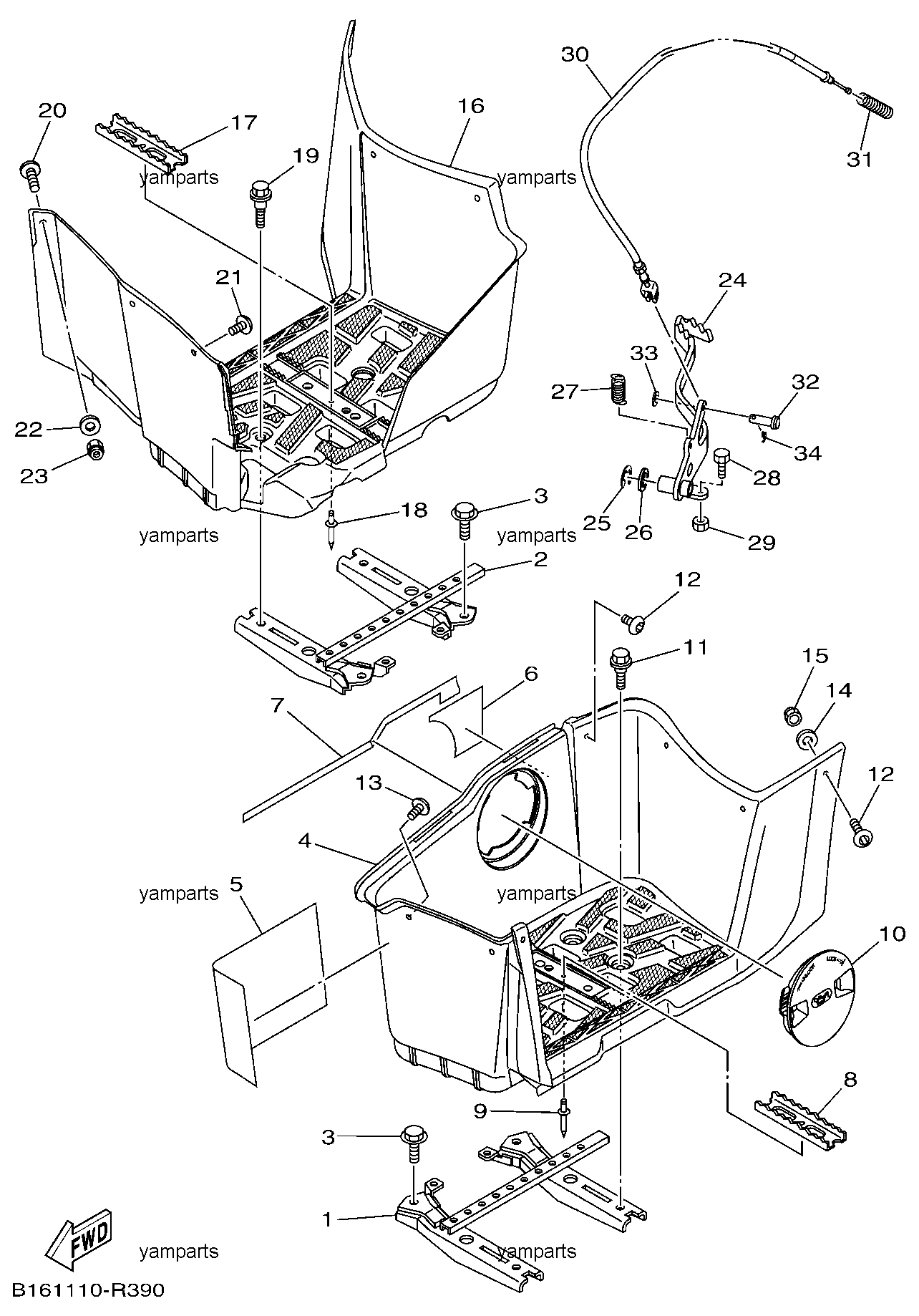 Подножки, педаль тормоза