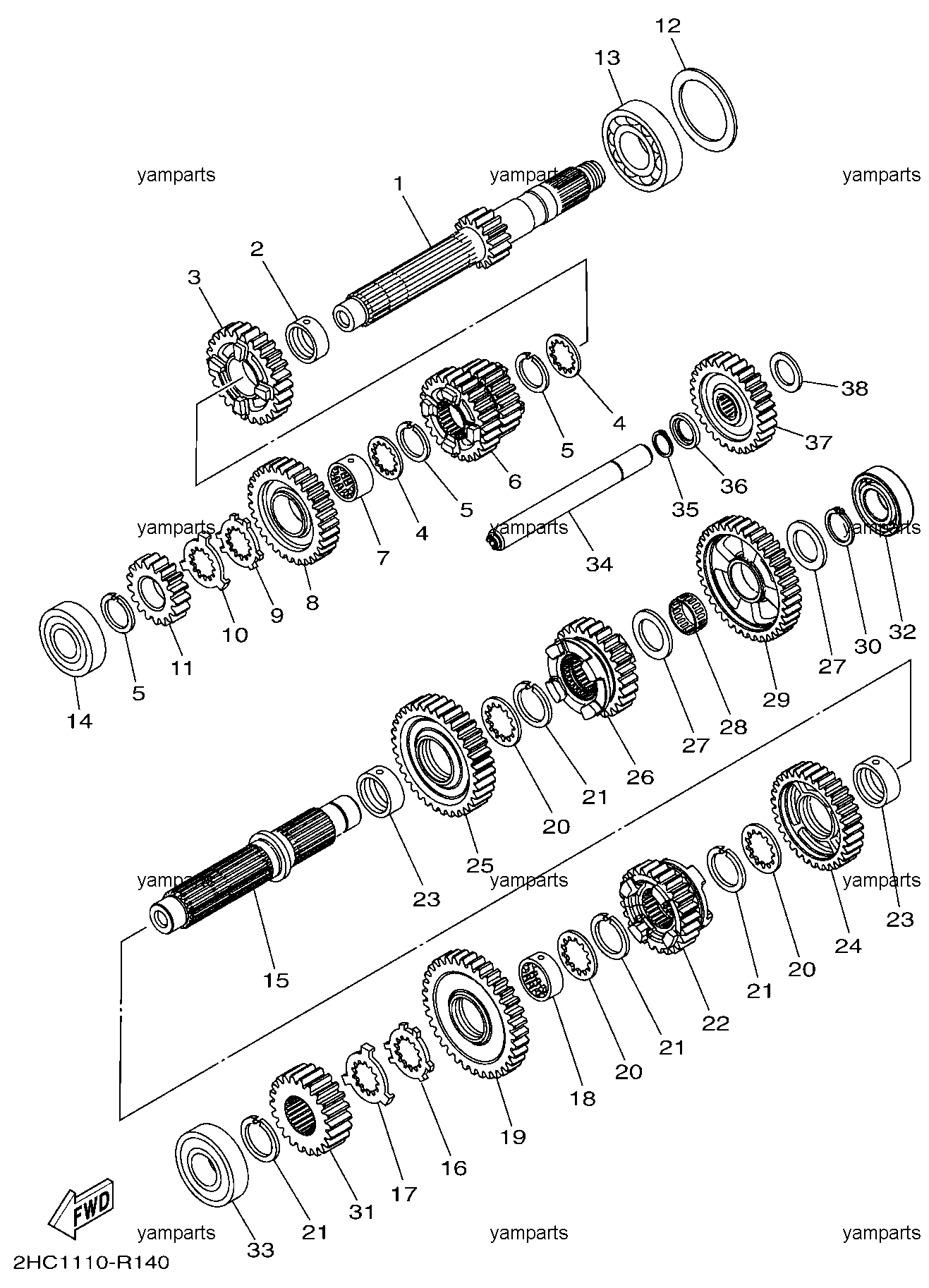 Шестерни коробки передач