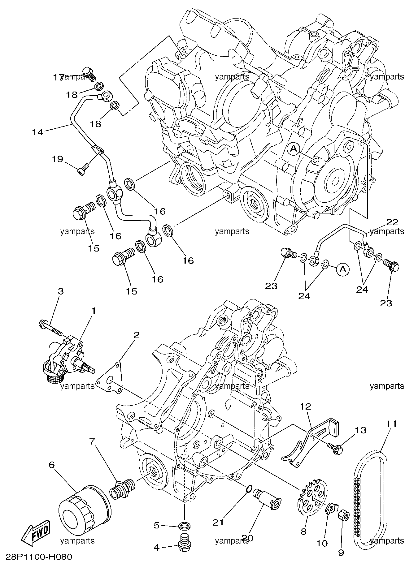 Масляный насос, фильтр