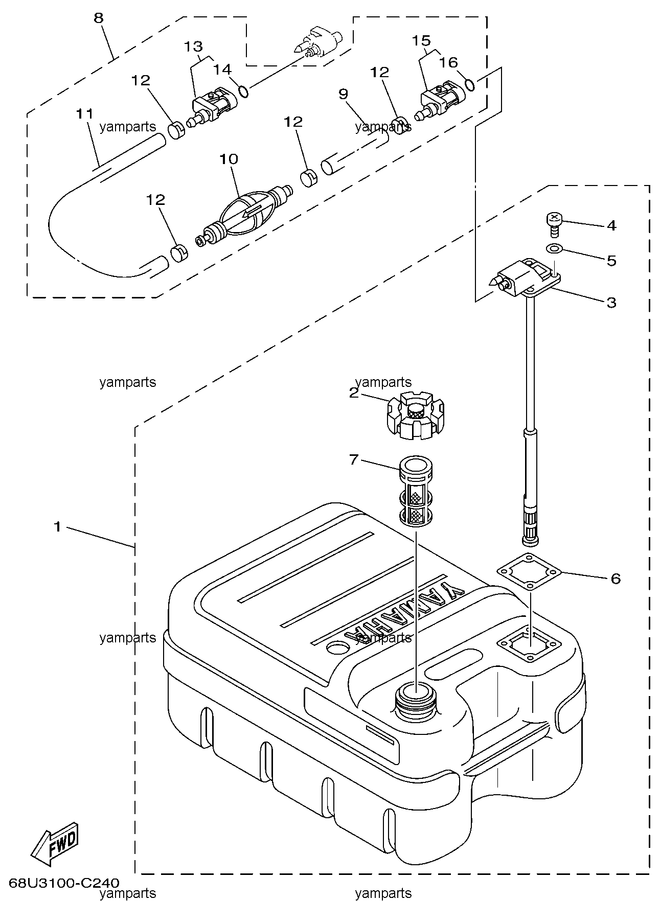 Бак топливный 24 л