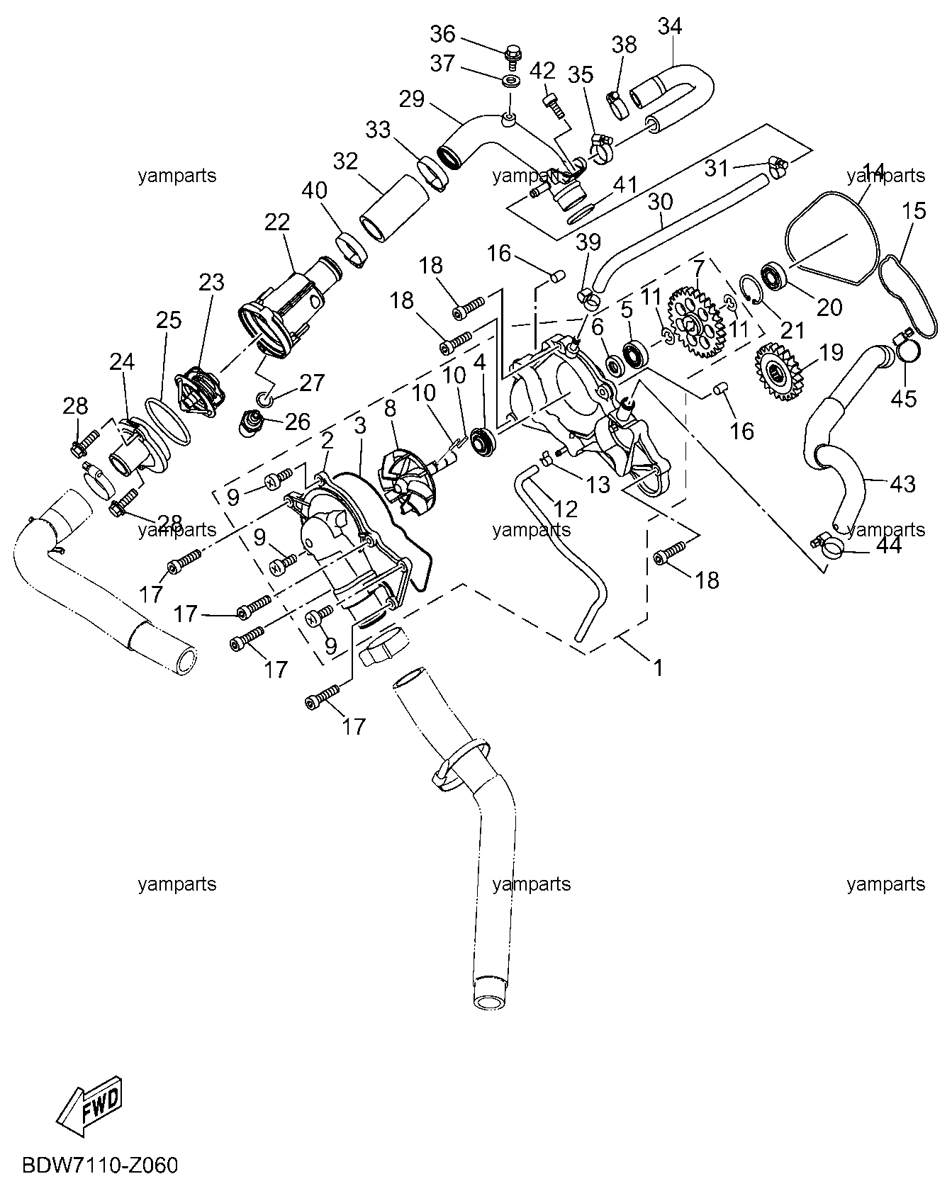 Помпа охлаждения, термостат