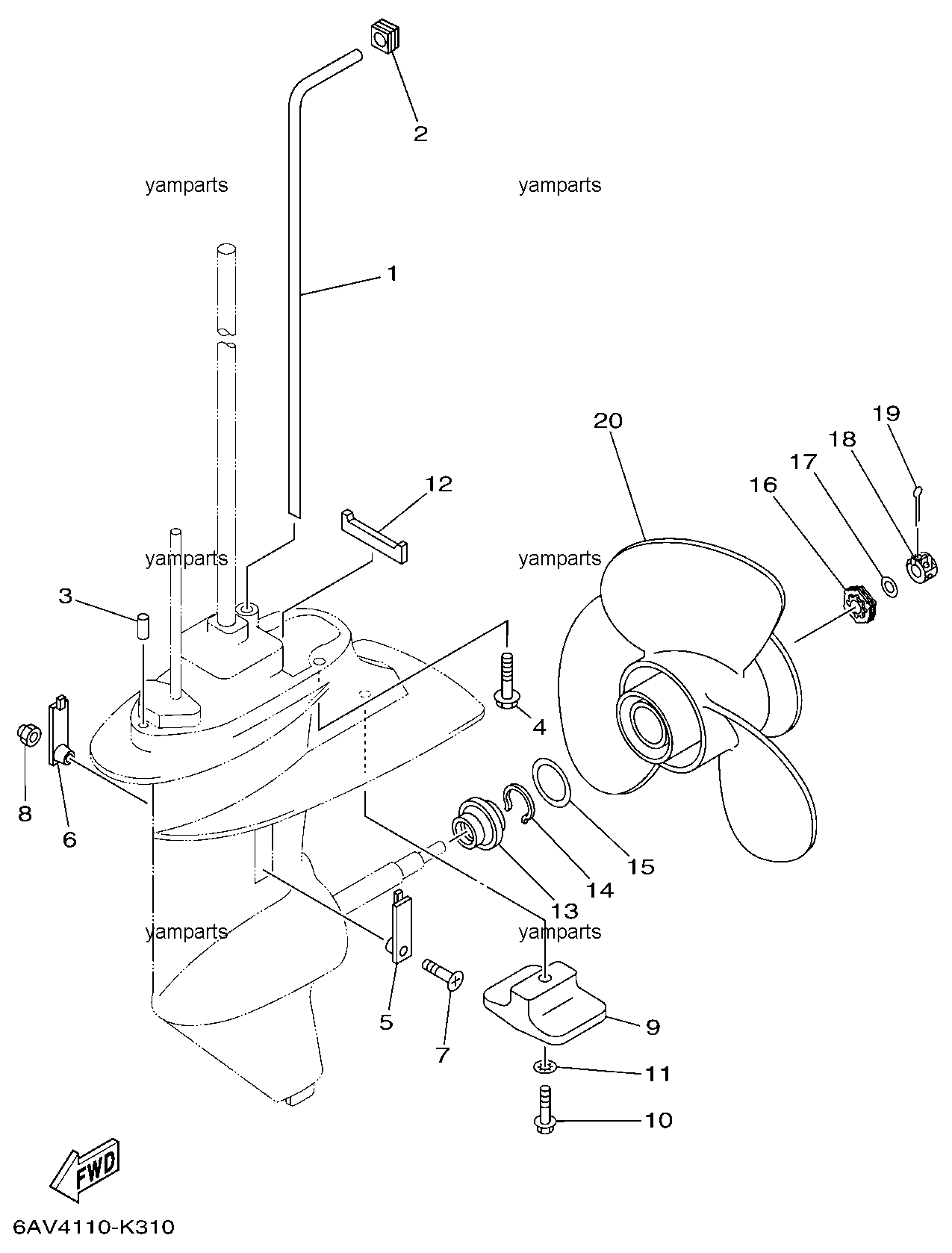 Редуктор, винт гребной