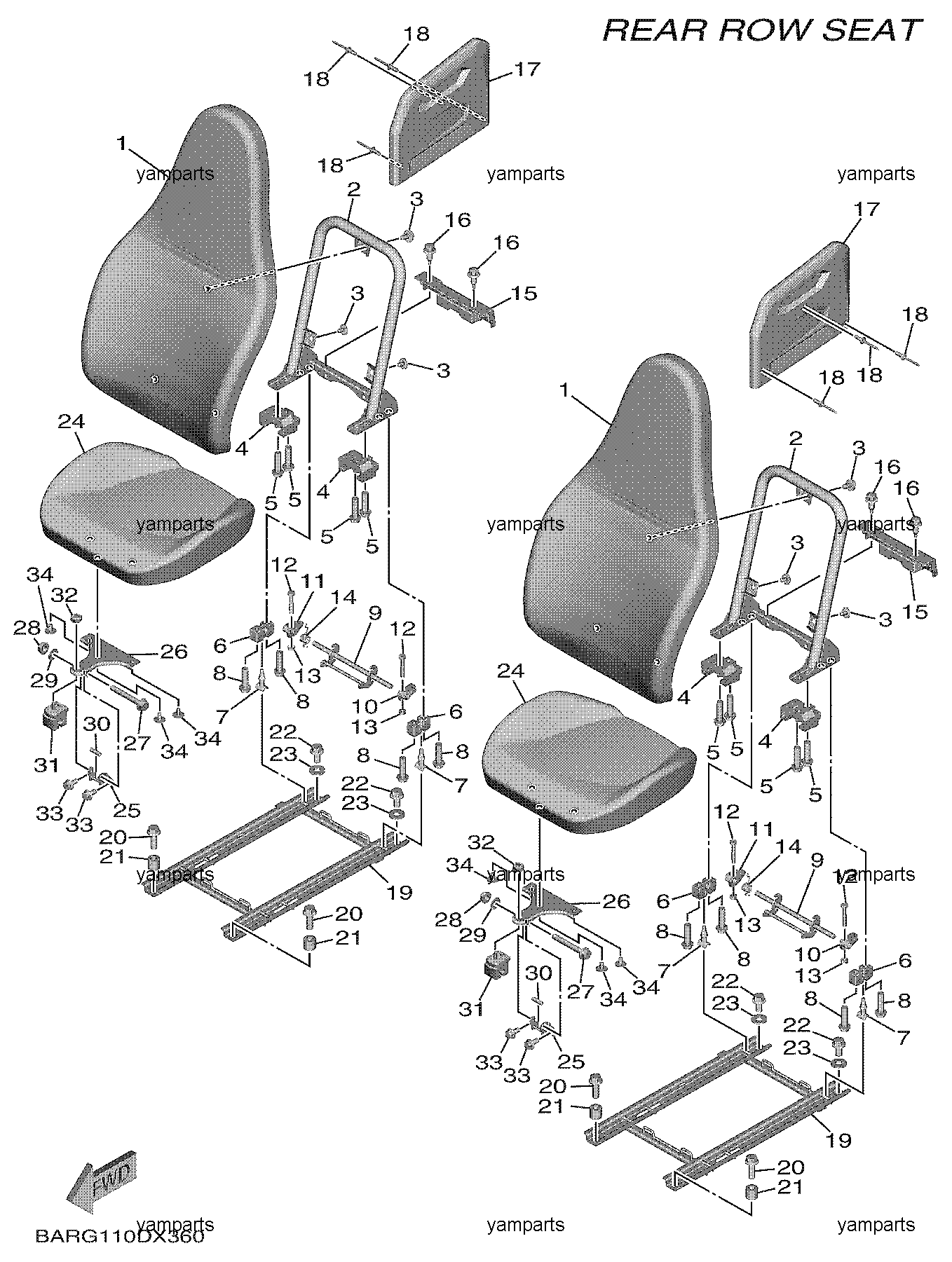 Сиденья задние
