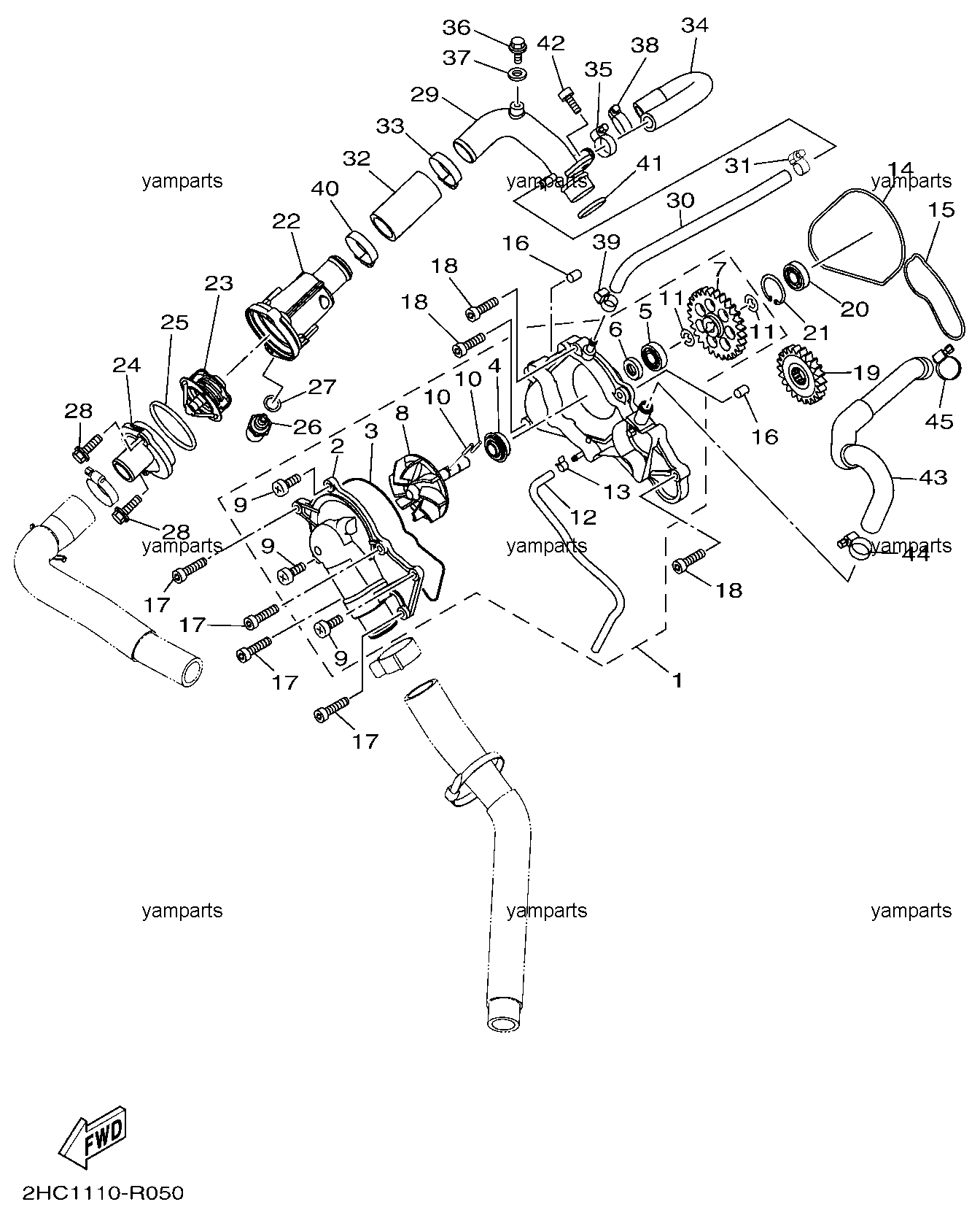 Помпа охлаждения, термостат