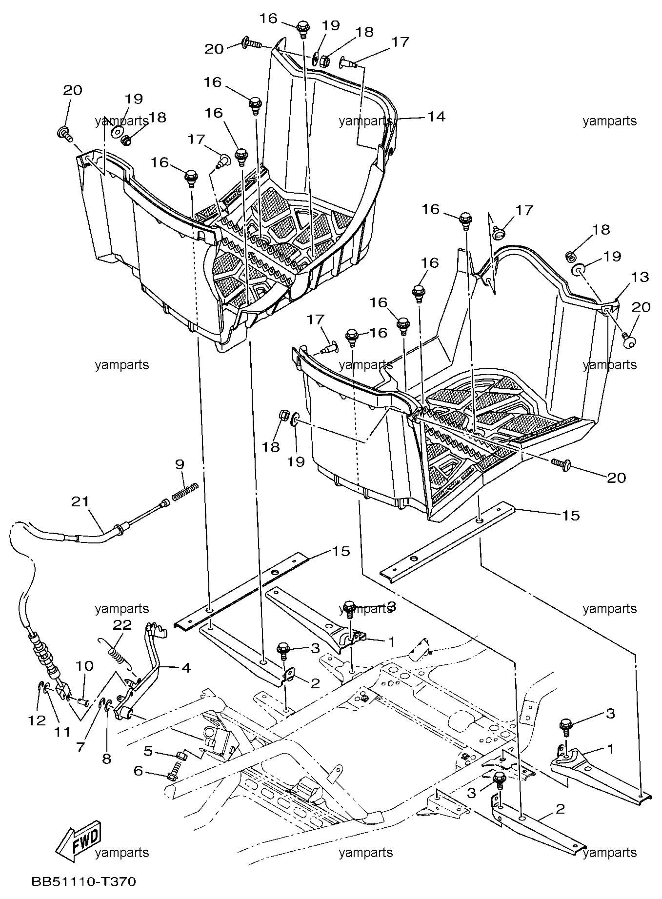 Подножки, педаль тормоза