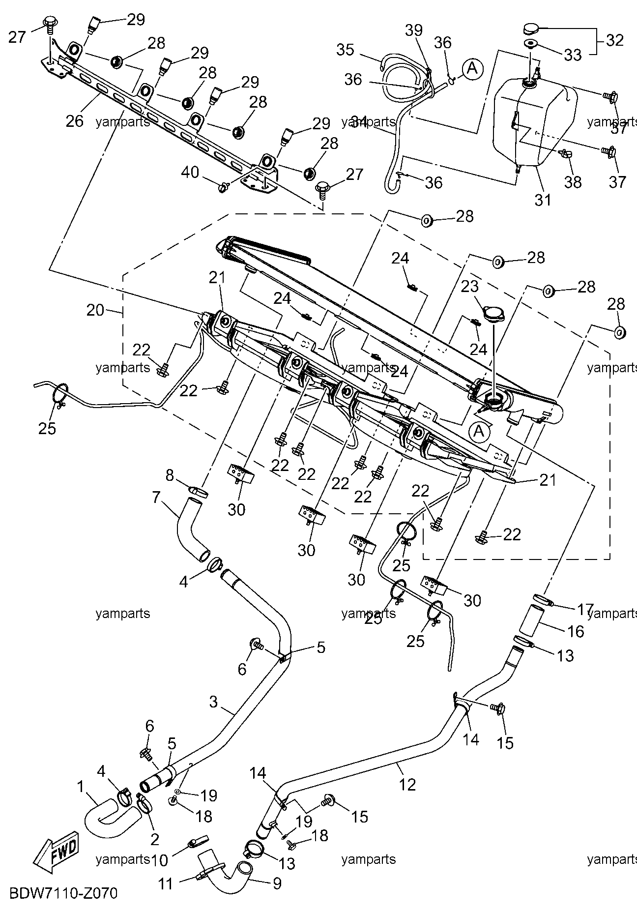 Радиатор, вентилятор, бачок расширительный
