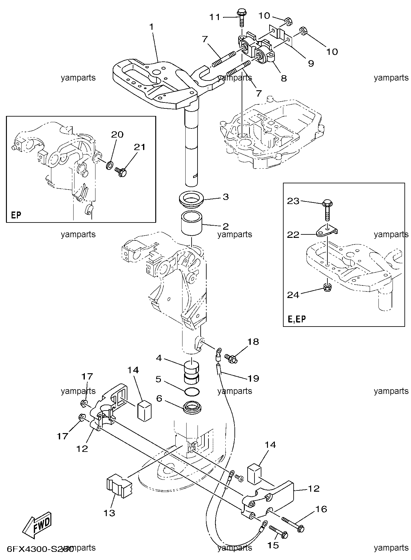 Подвеска двигателя (ось поворота)