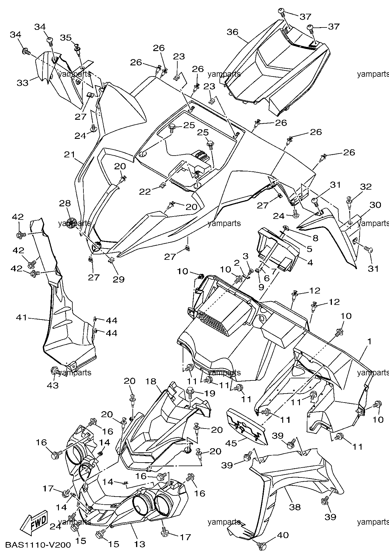 Пластик обвеса передний