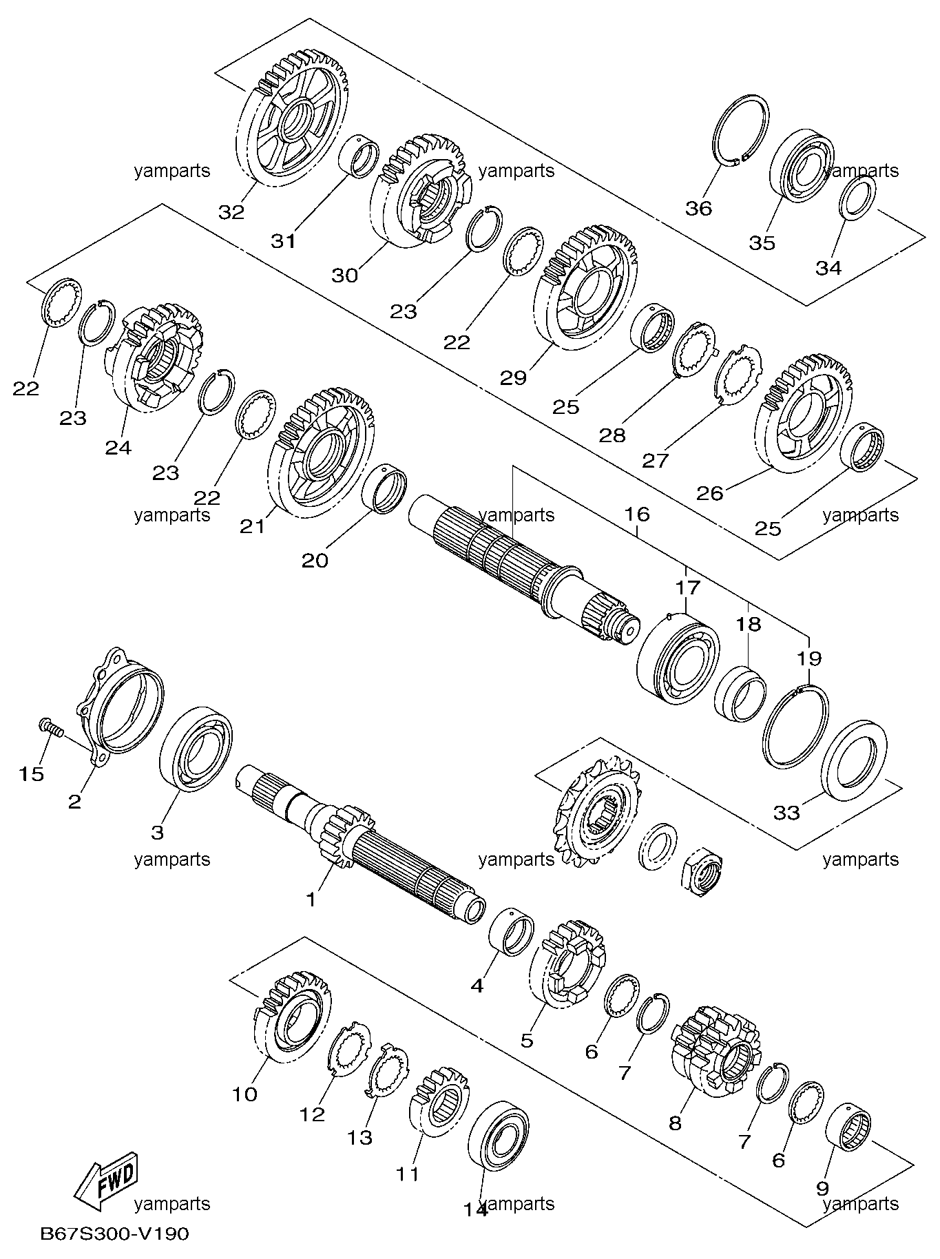 Шестерни коробки передач