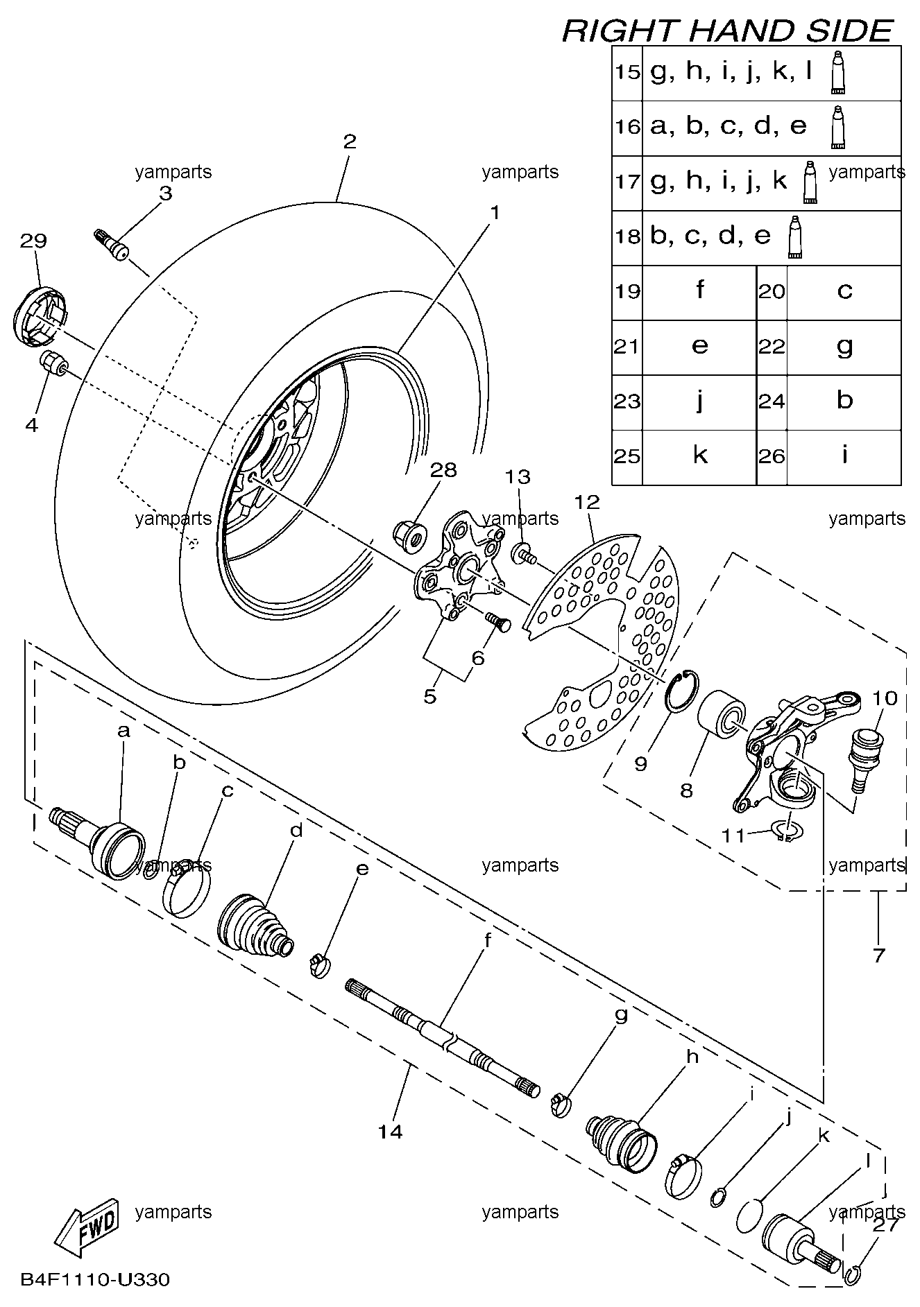 Привод и колесо передние правые
