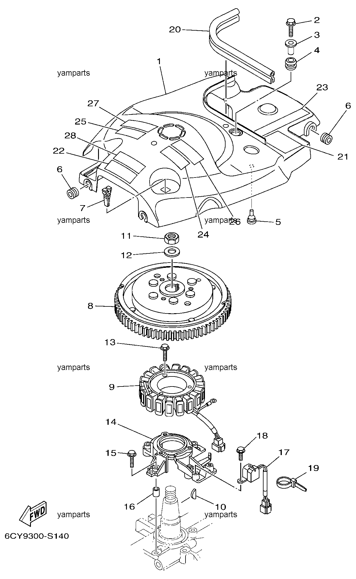 Маховик, статор