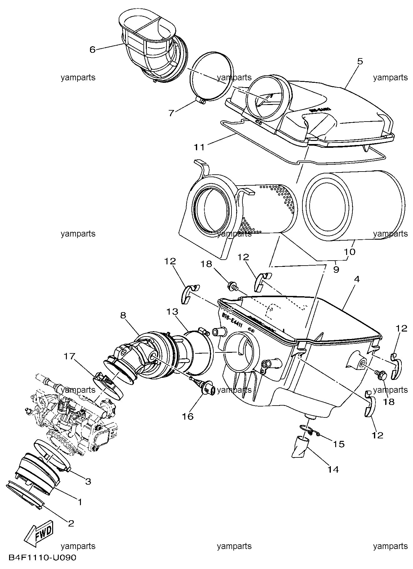 Детали впуска, фильтр воздушный