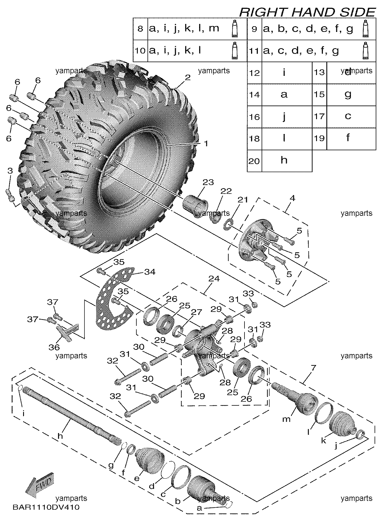 Колесо правое, привод (задние)