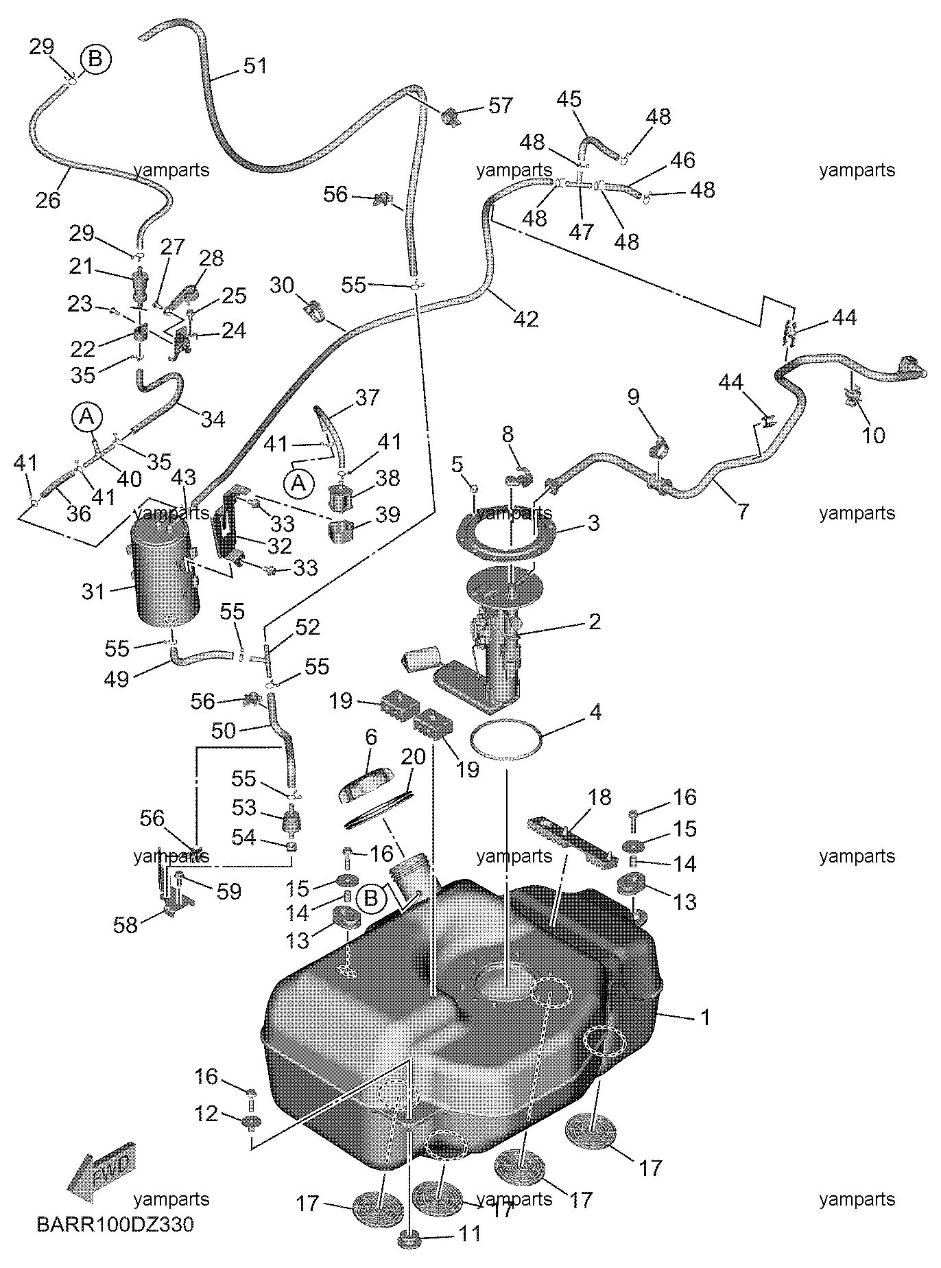 Бак топливный, насос