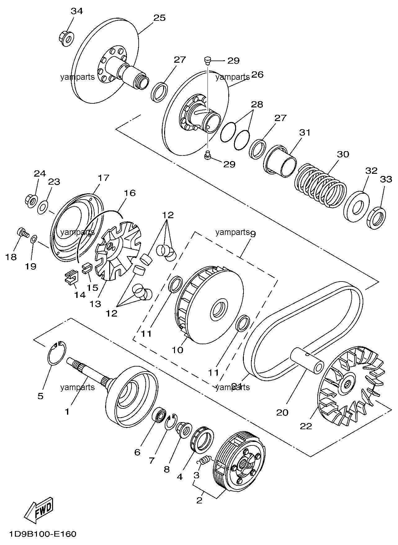 Сцепление, вариатор, ремень