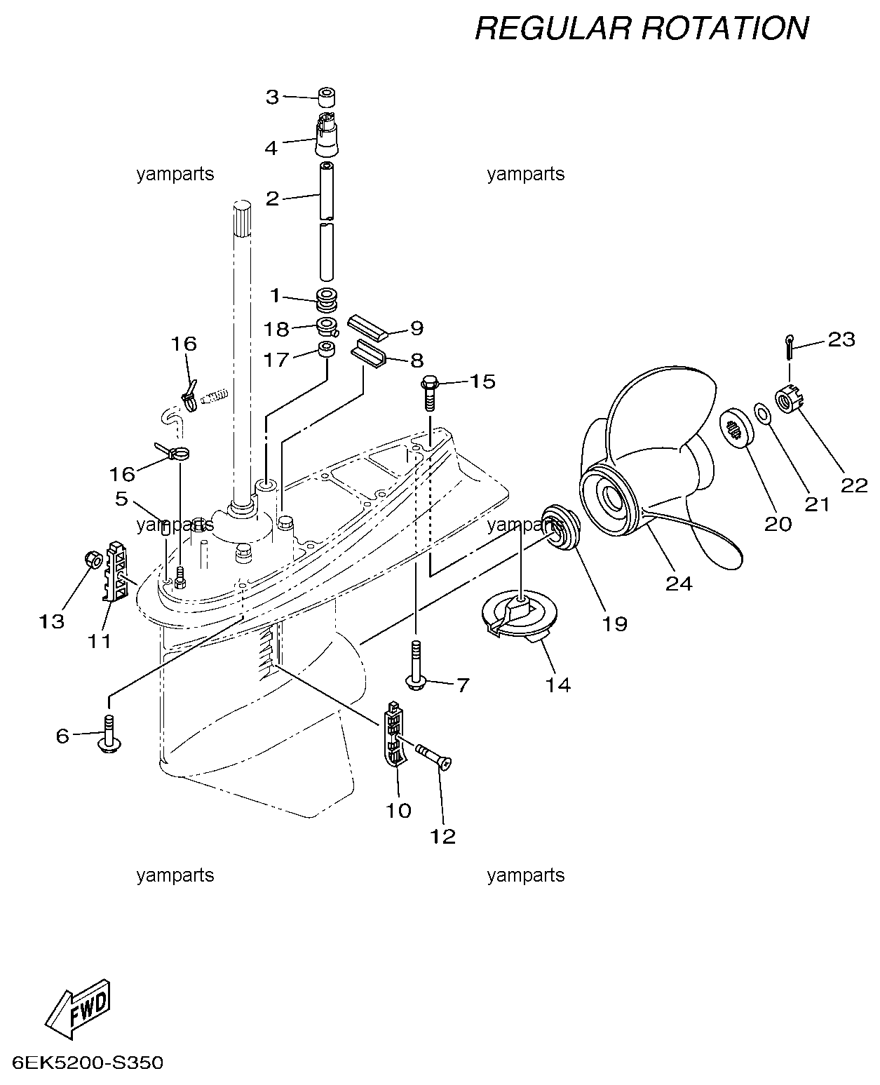 Редуктор, винт гребной
