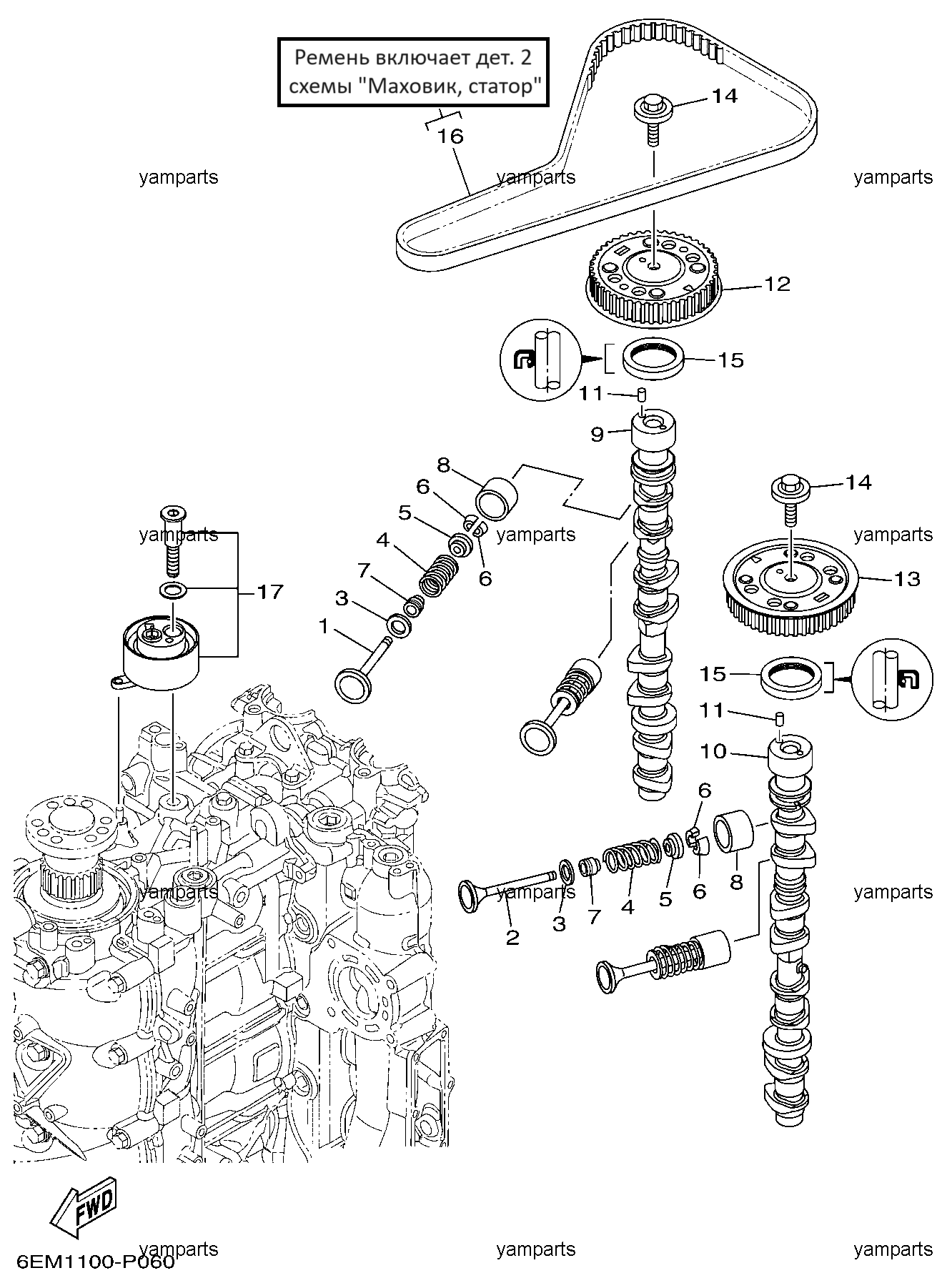 Клапаны, распредвалы, ремень