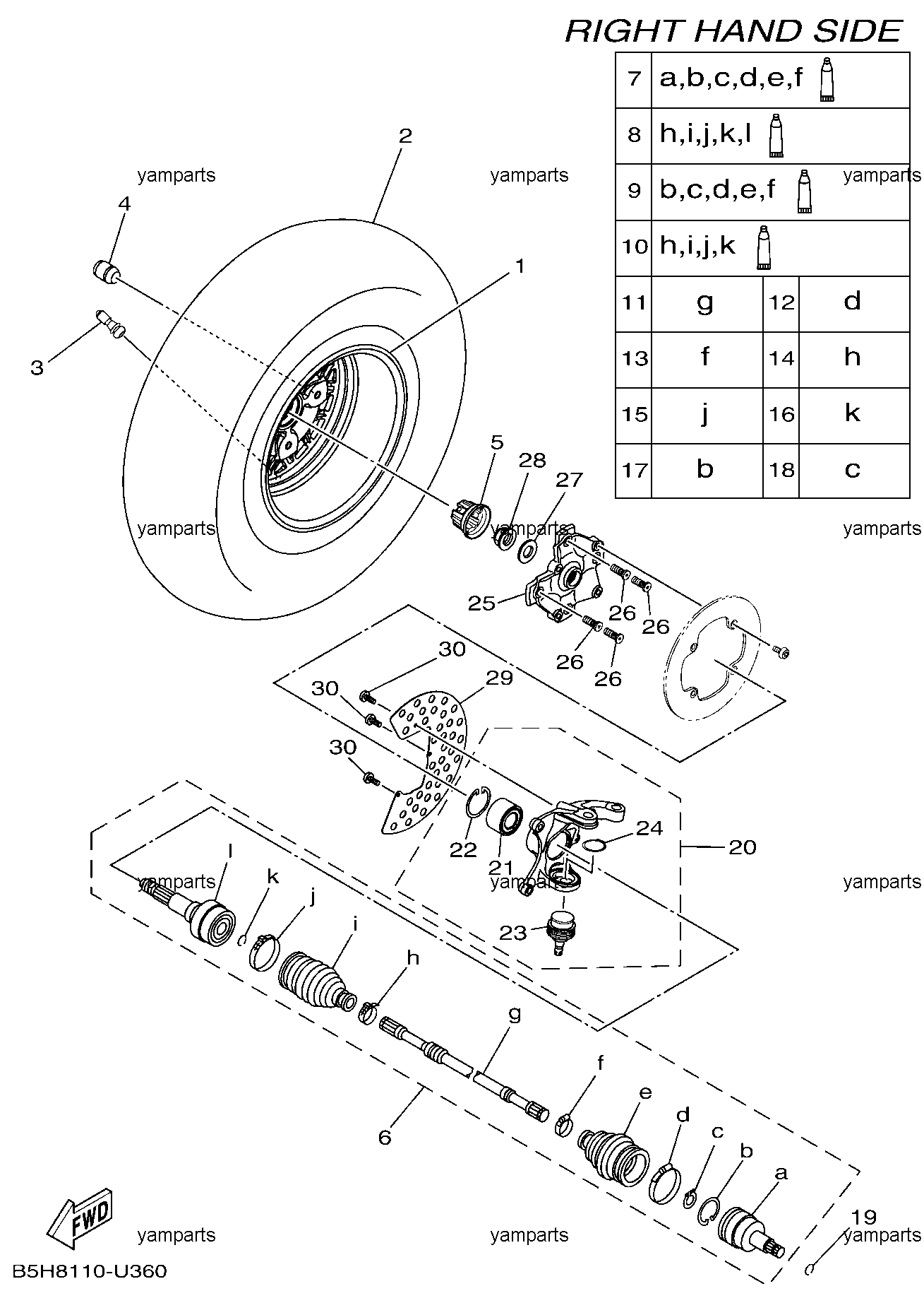 Колесо правое, привод (передние)