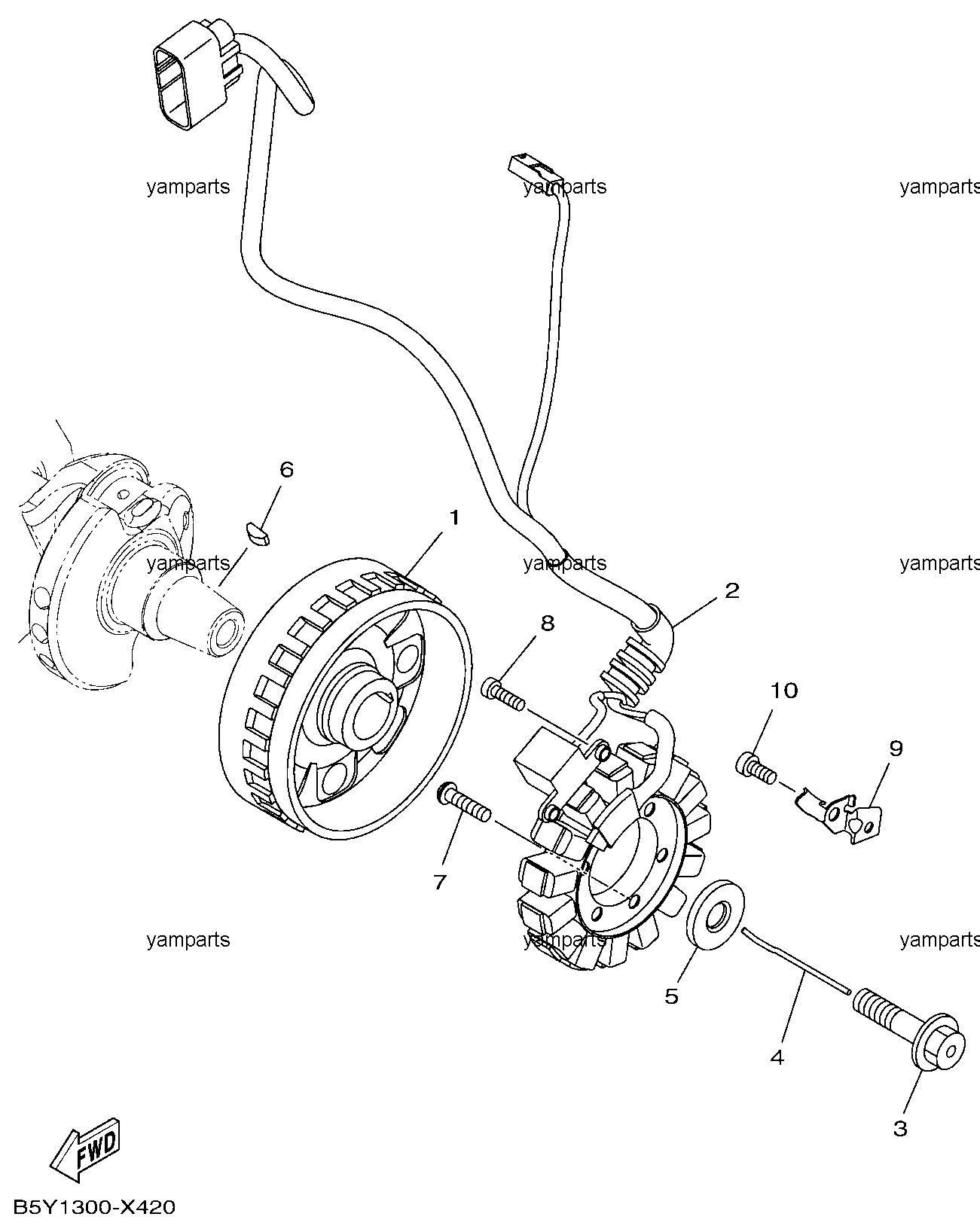 Маховик, статор