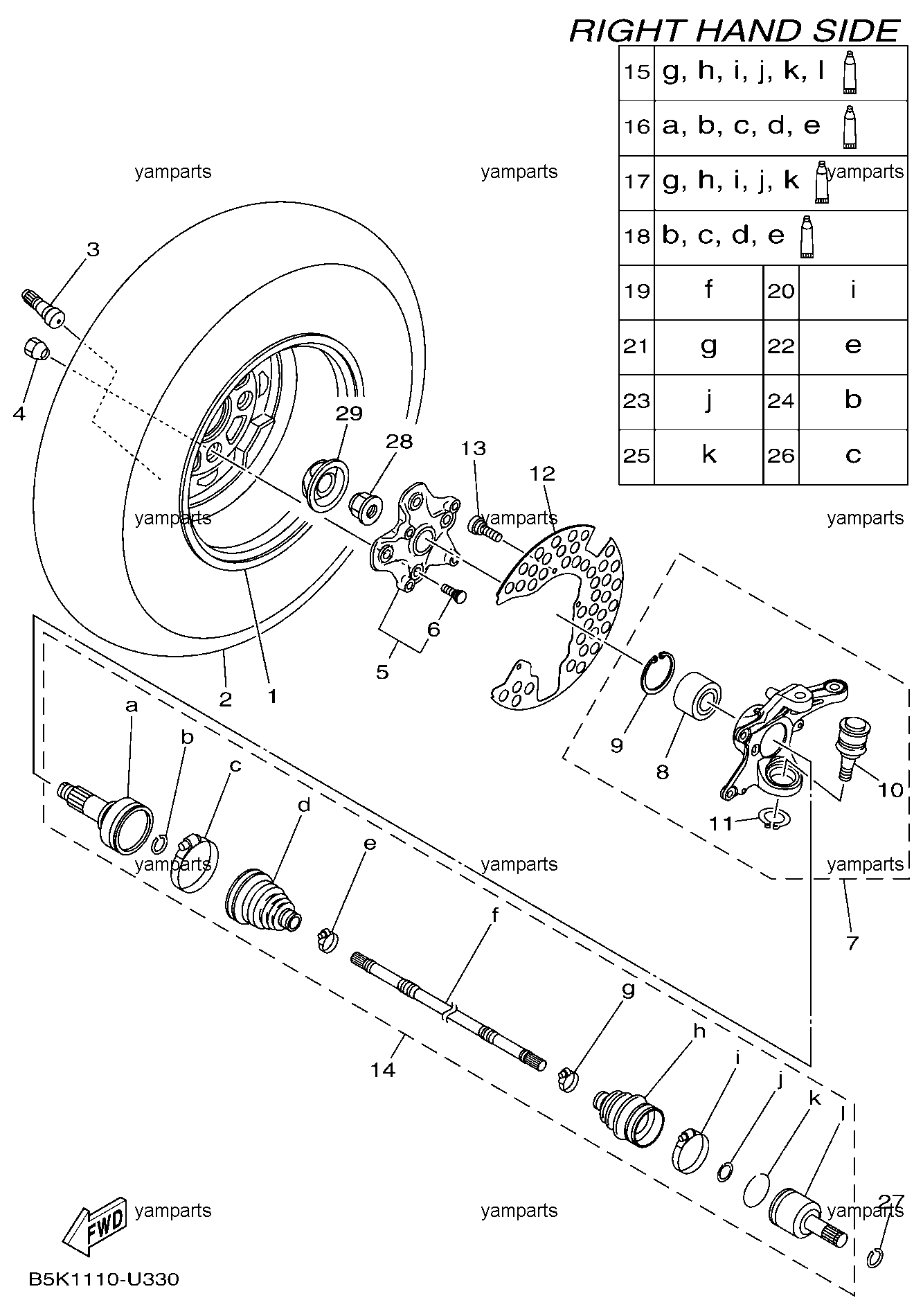 Привод и колесо передние правые