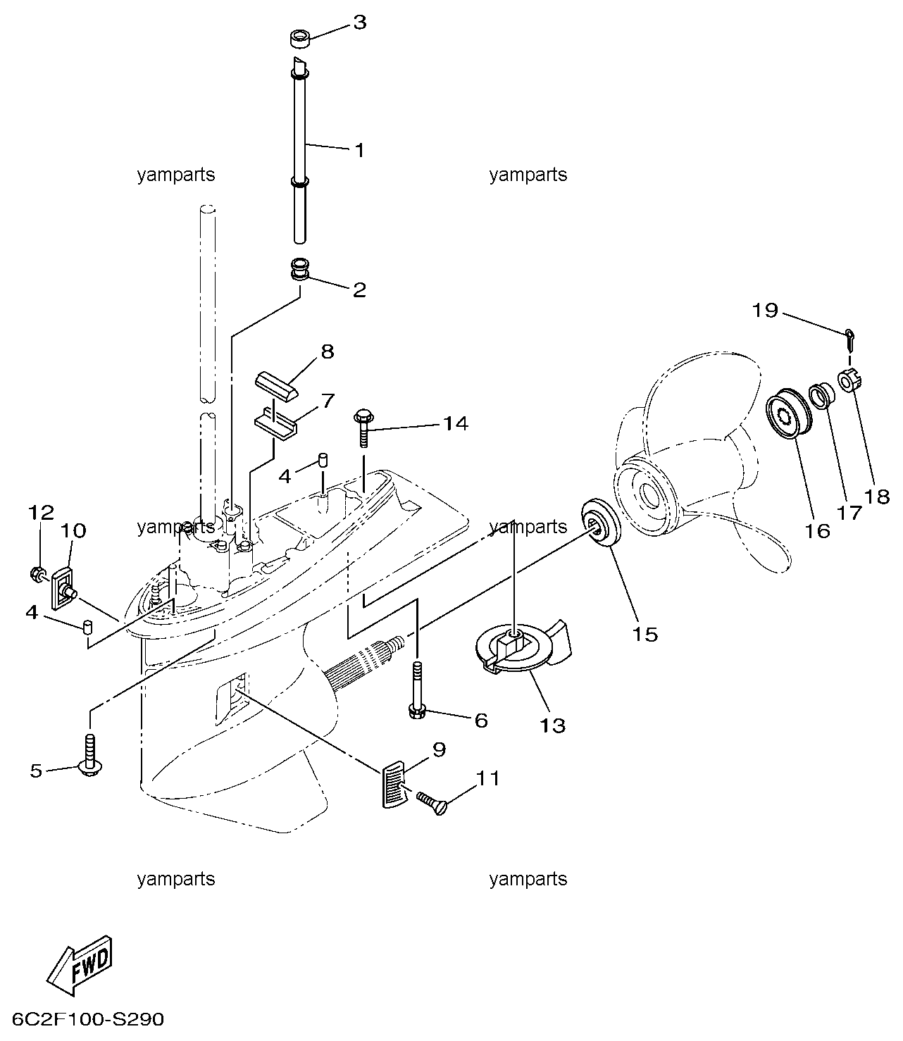 Редуктор, крепление винта