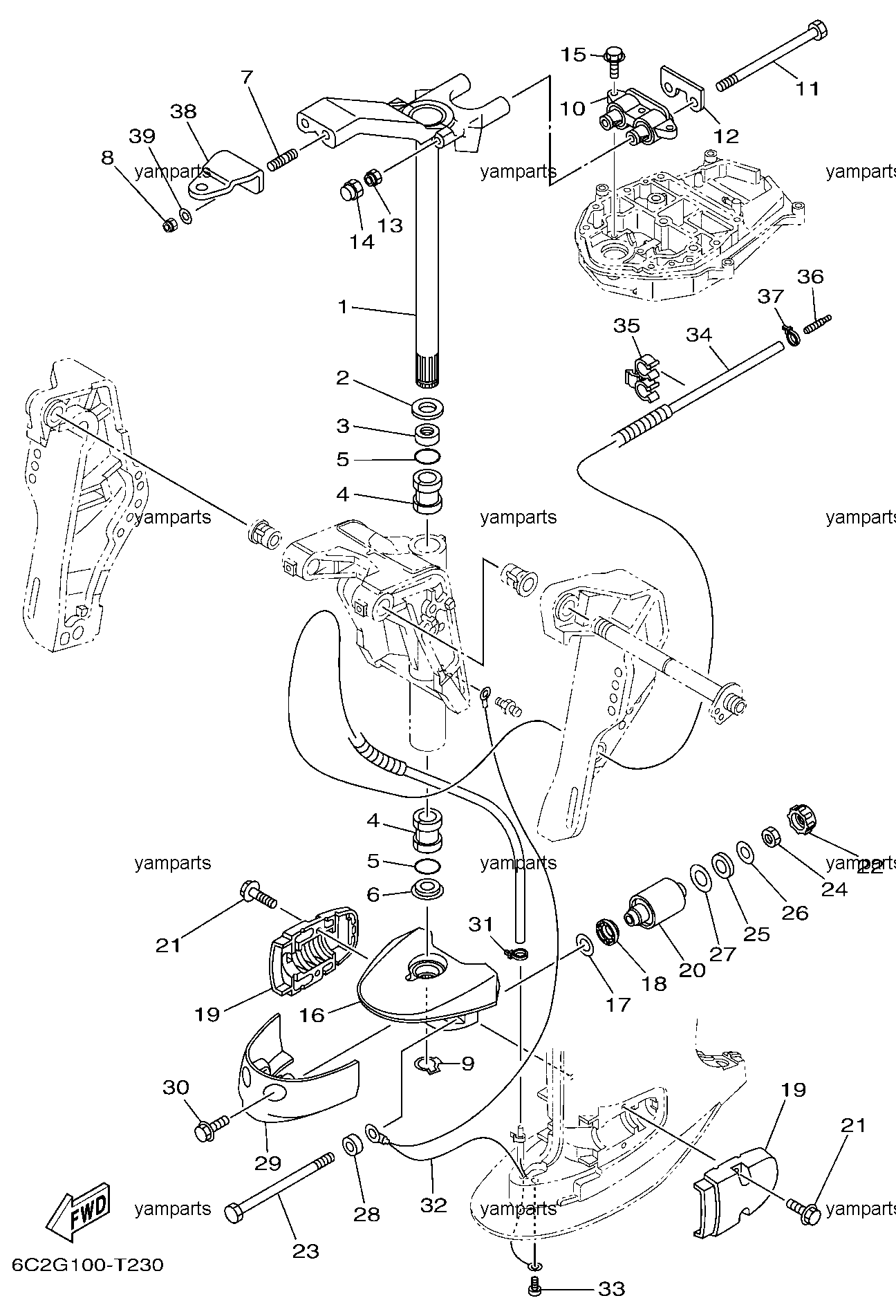 Подвеска двигателя (ось поворота)