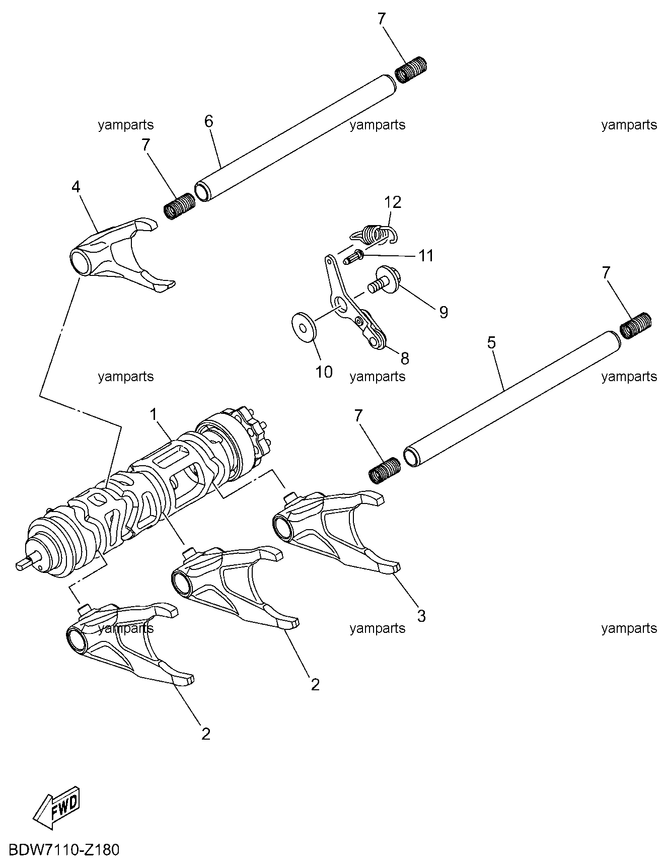 Вал копирный, вилки